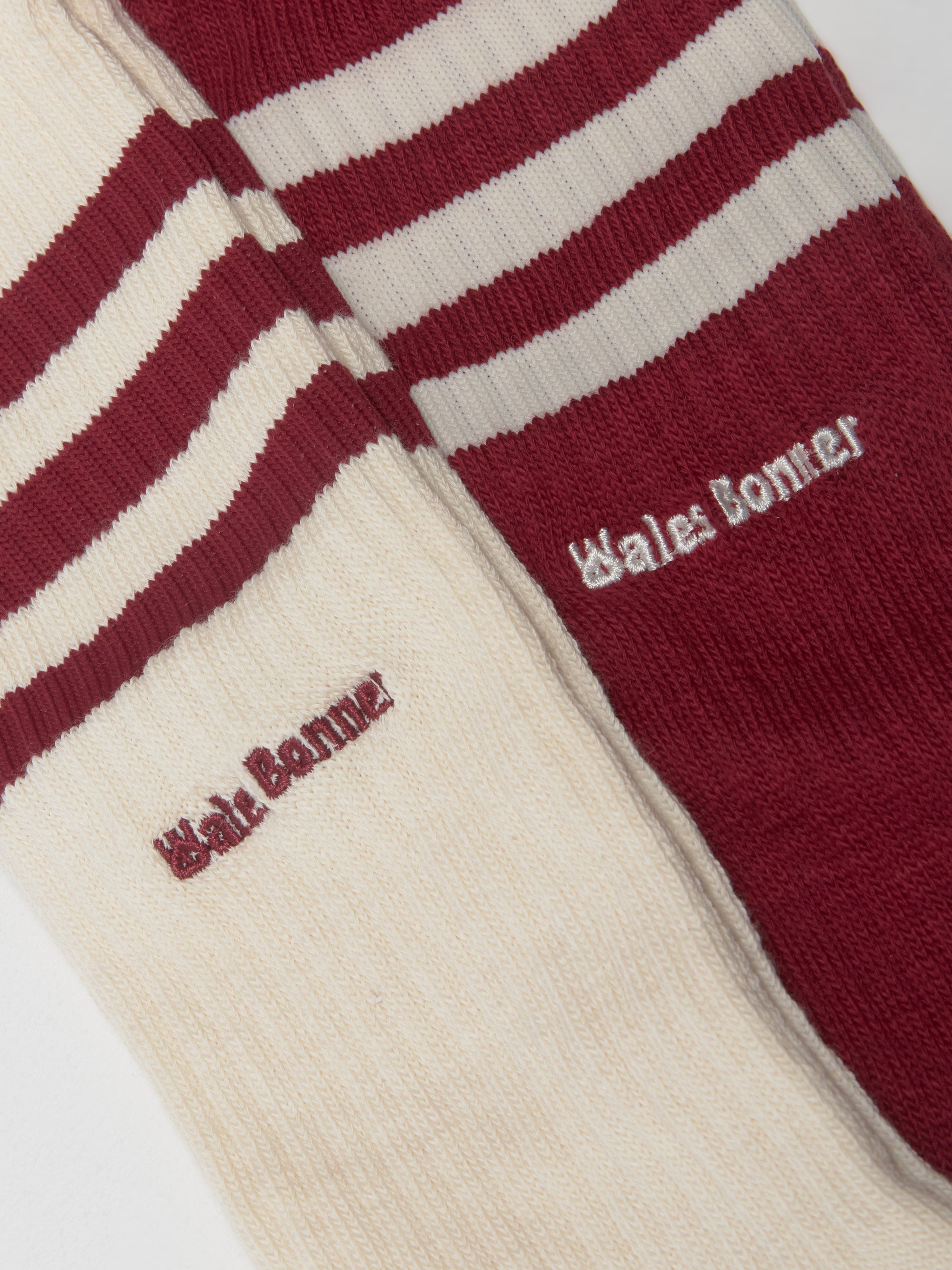 x Wales Bonner Socks Set in Wonder White & Burgundy