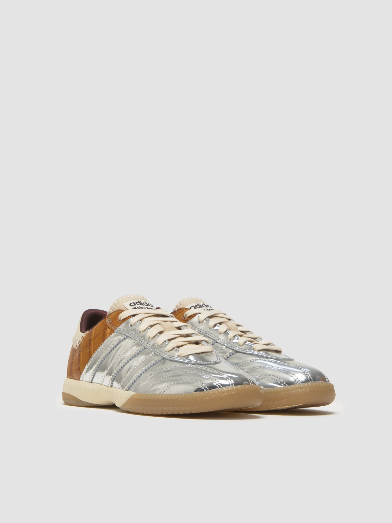 x Wales Bonner Samba Millennium Sneaker in Silver Metallic & Easy Yellow