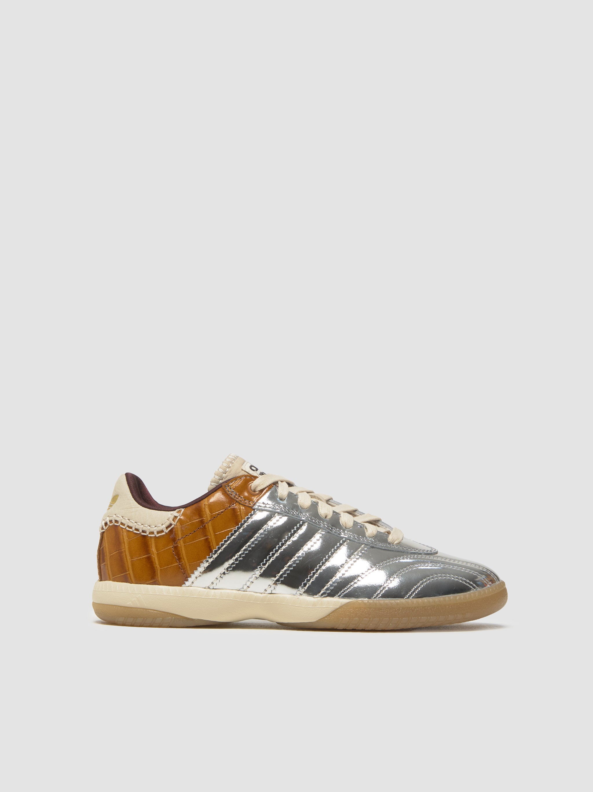 x Wales Bonner Samba Millennium Sneaker in Silver Metallic & Easy Yellow