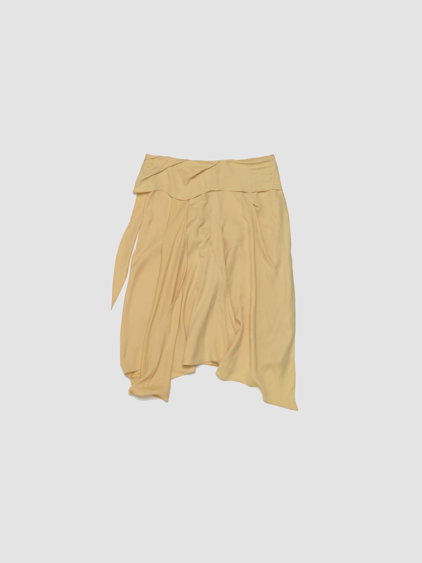 Kukri Draped Skirt in Pale Yellow