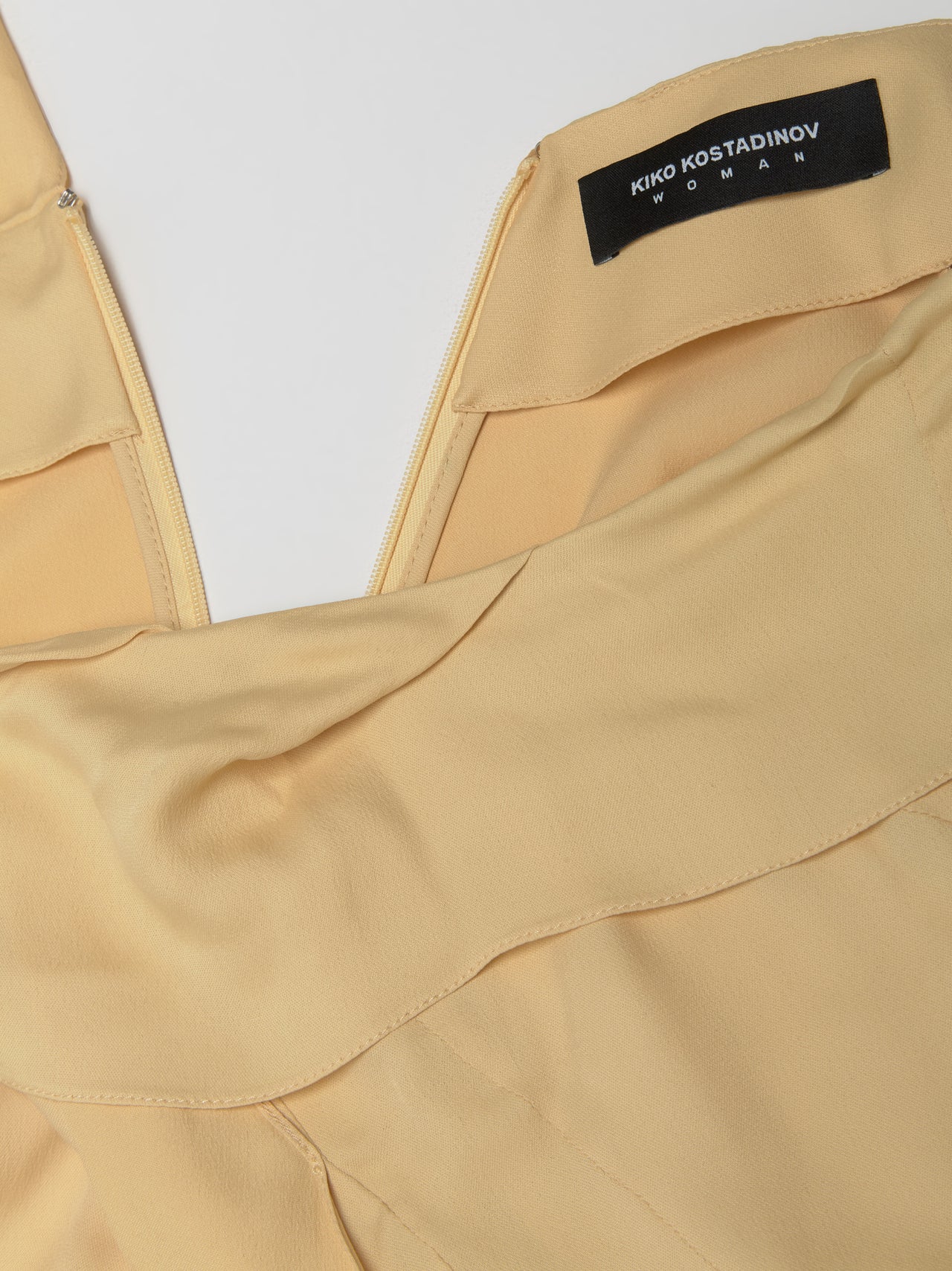 Kukri Draped Skirt in Pale Yellow