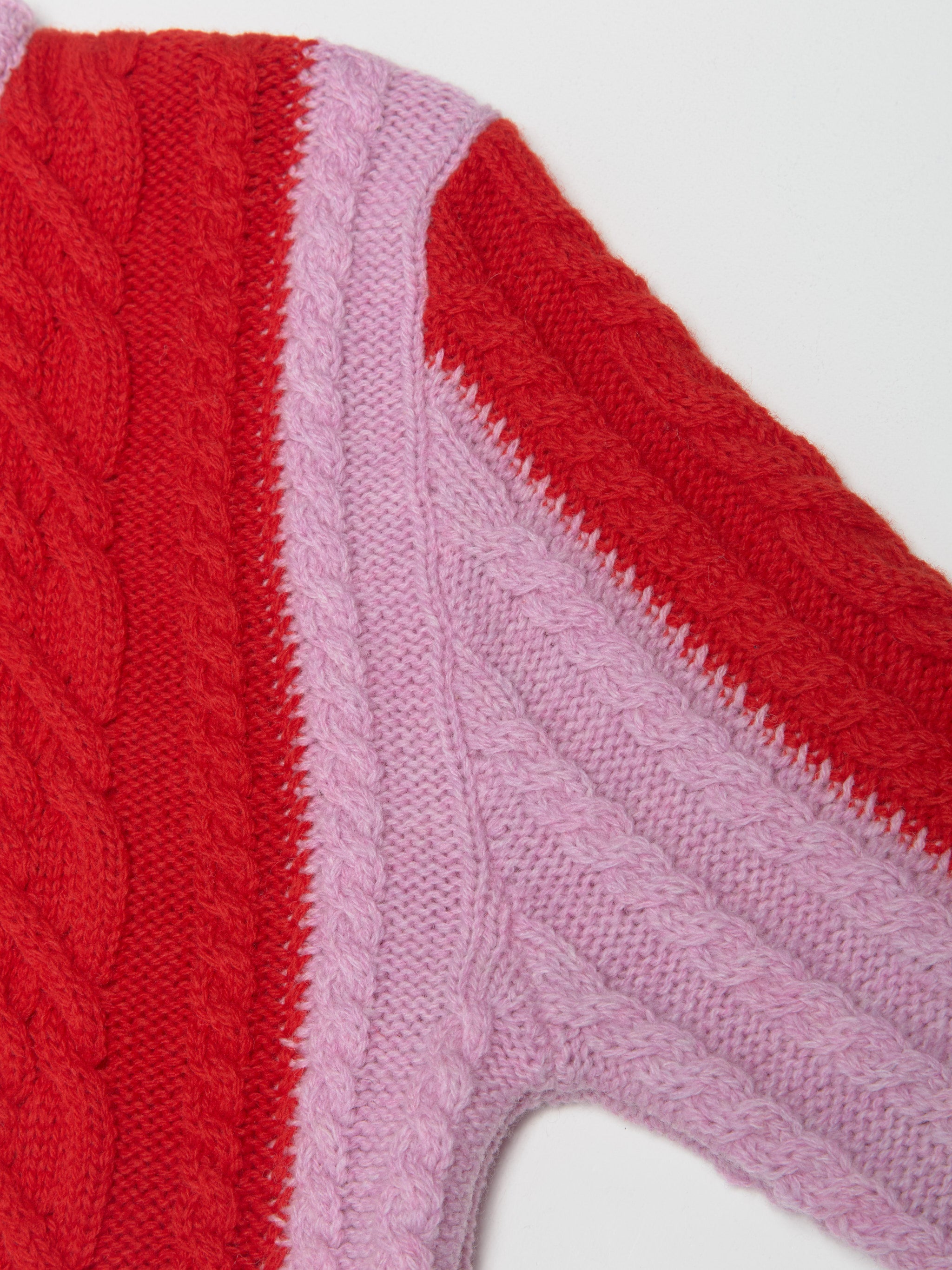 Aaron Zip-Up Knit Jacket in Pink & Red