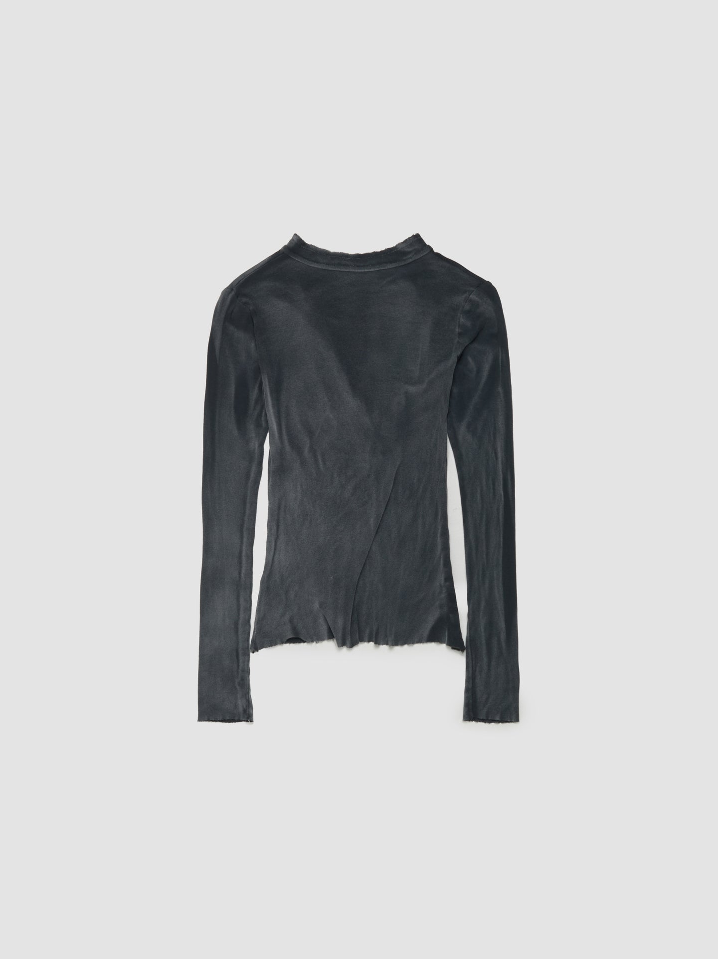 Raw Stack Long Sleeve Henley T-Shirt in Washed Black