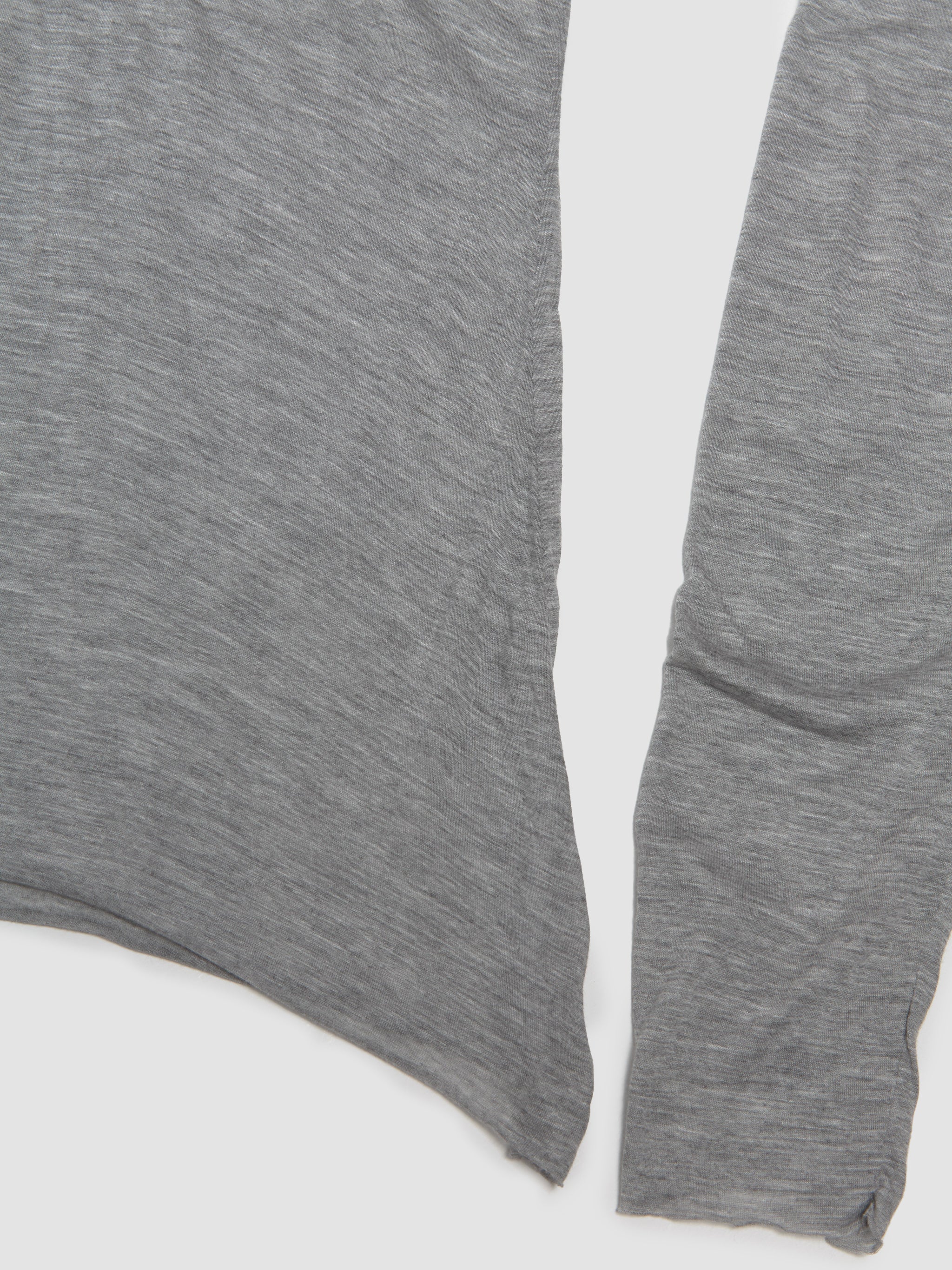 Raw Stack Long Sleeve Henley T-Shirt in Grey Marl