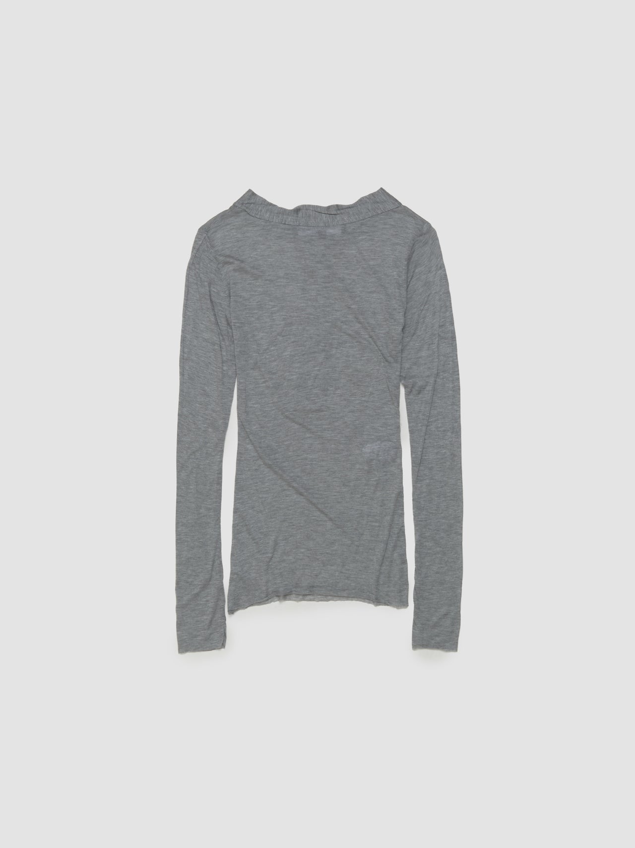 Raw Stack Long Sleeve Henley T-Shirt in Grey Marl