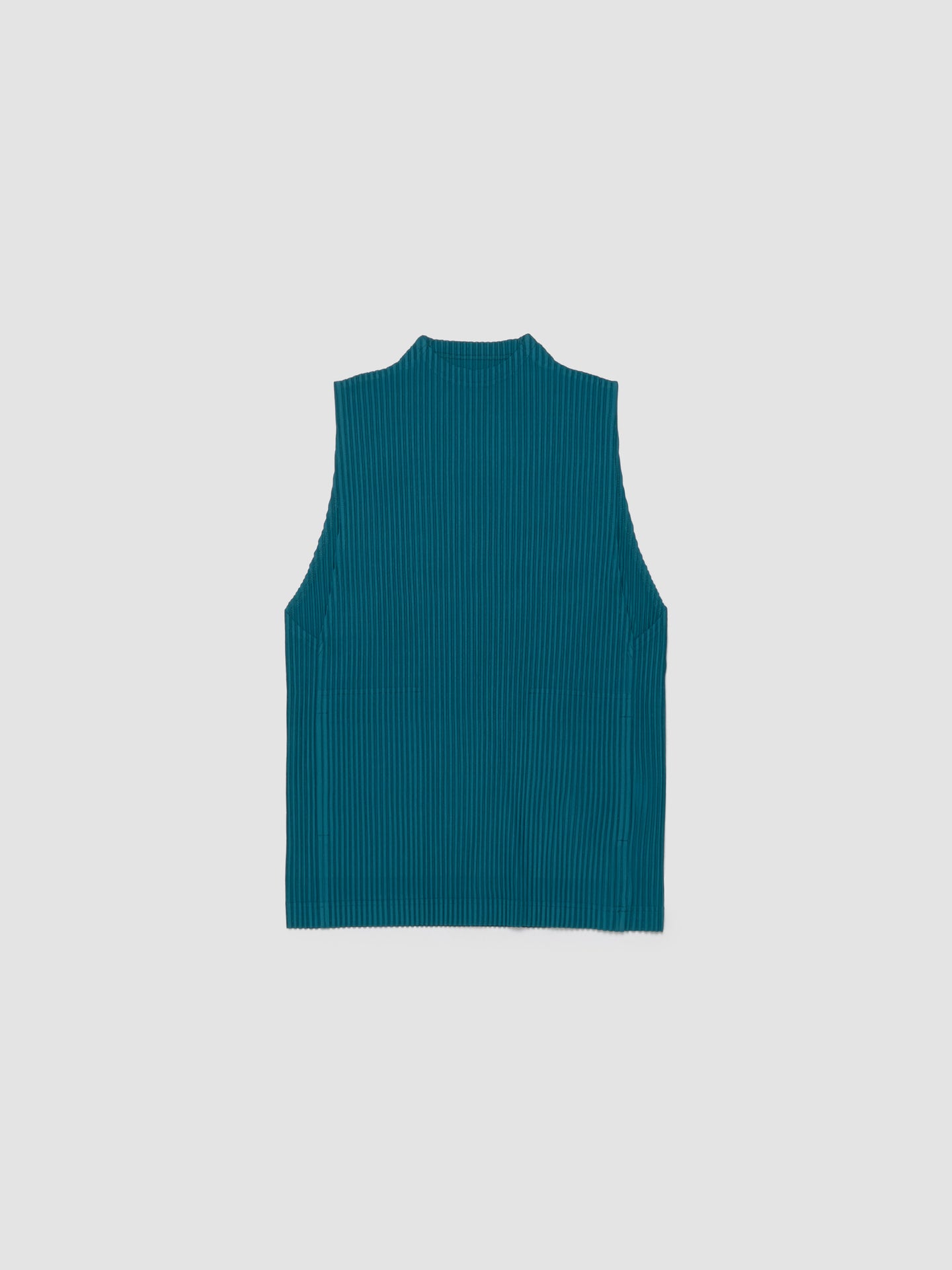 Pleated Sleeveless Top in Teal Green