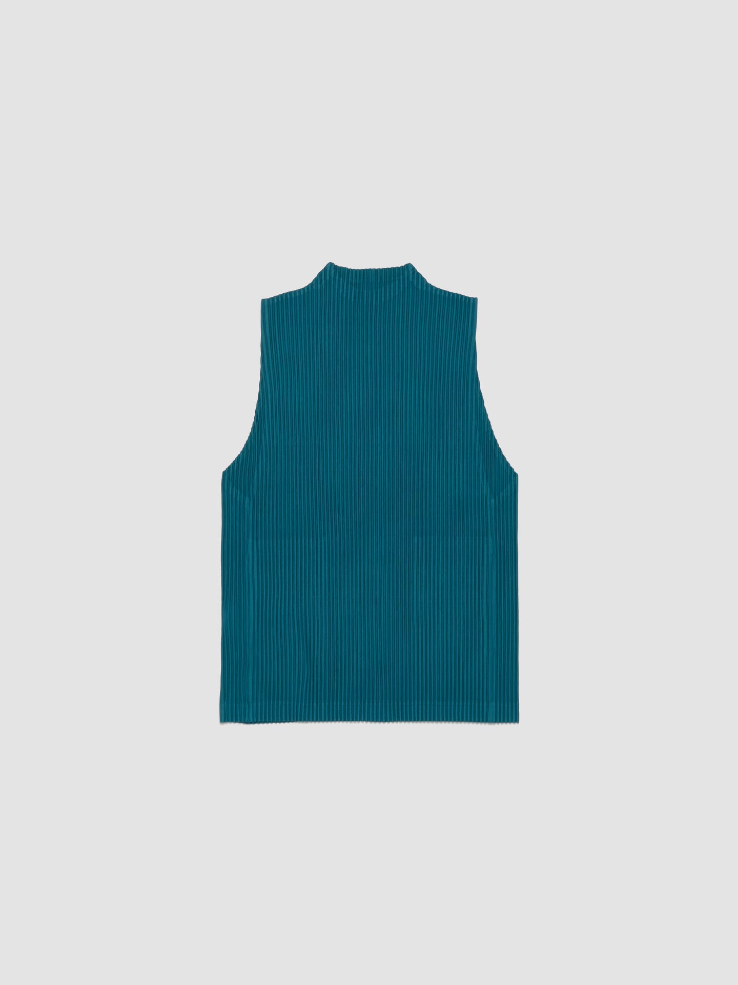 Pleated Sleeveless Top in Teal Green