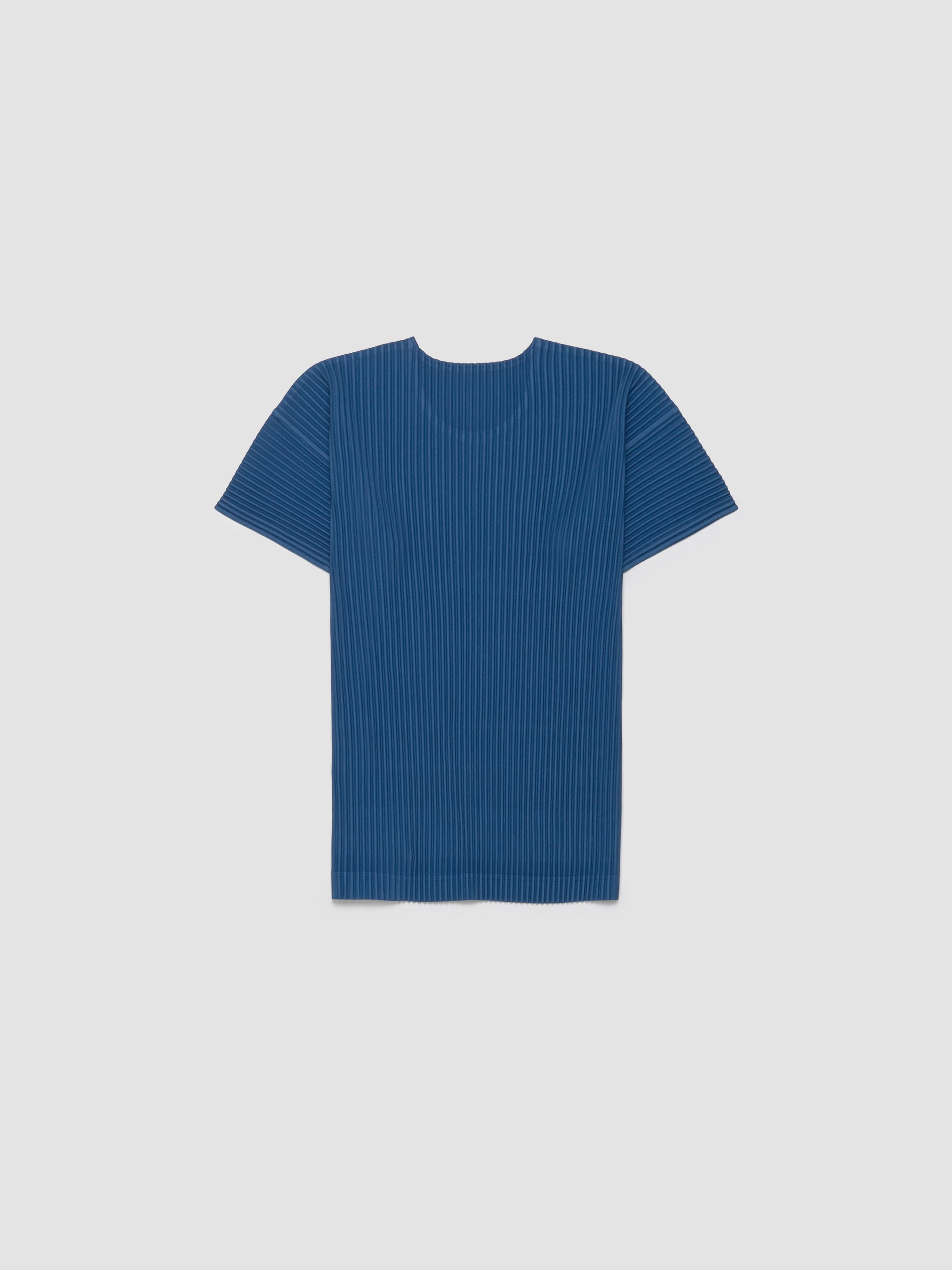 Pleated T-Shirt in Iron Blue