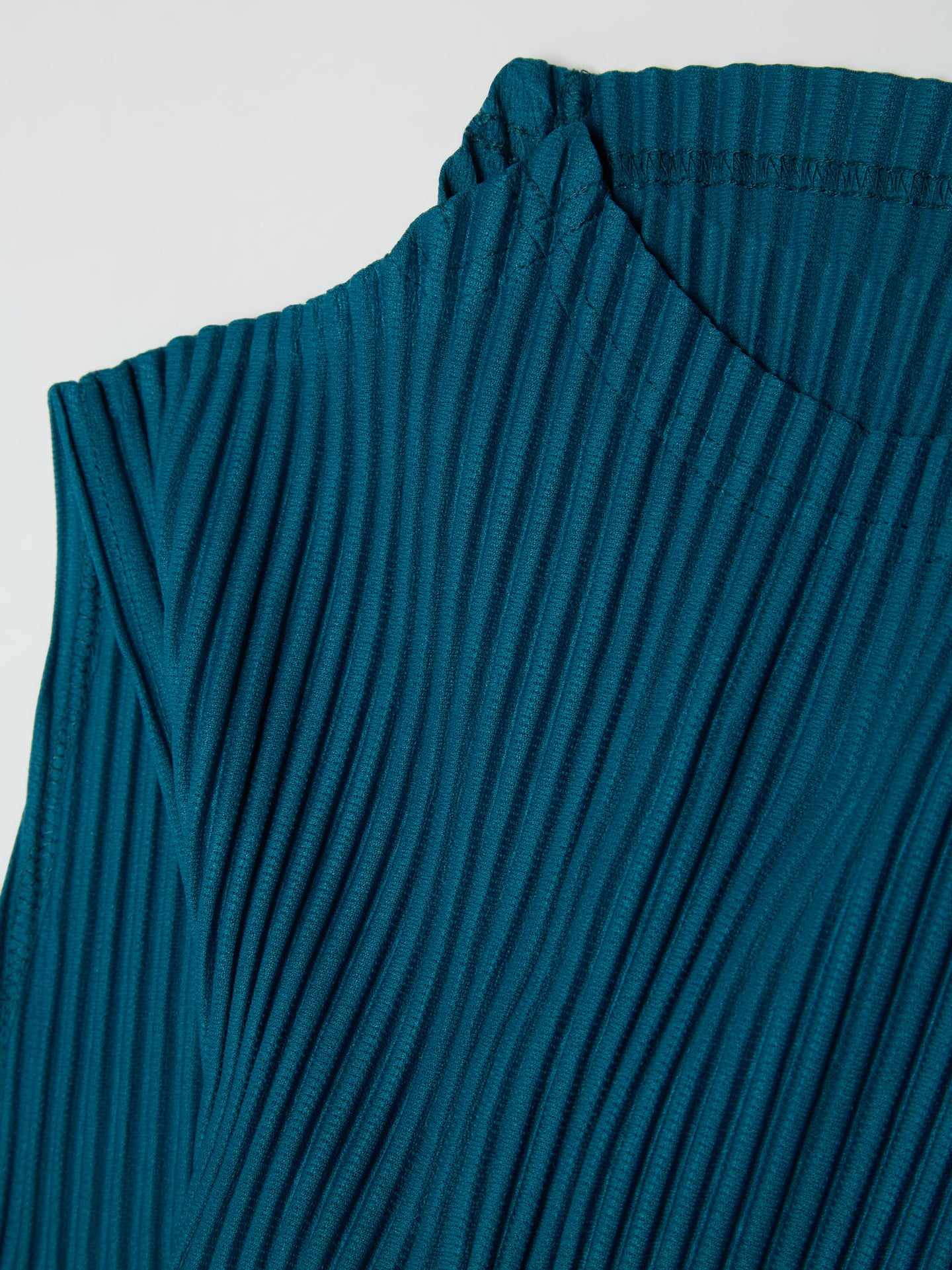 Pleated Sleeveless Top in Teal Green