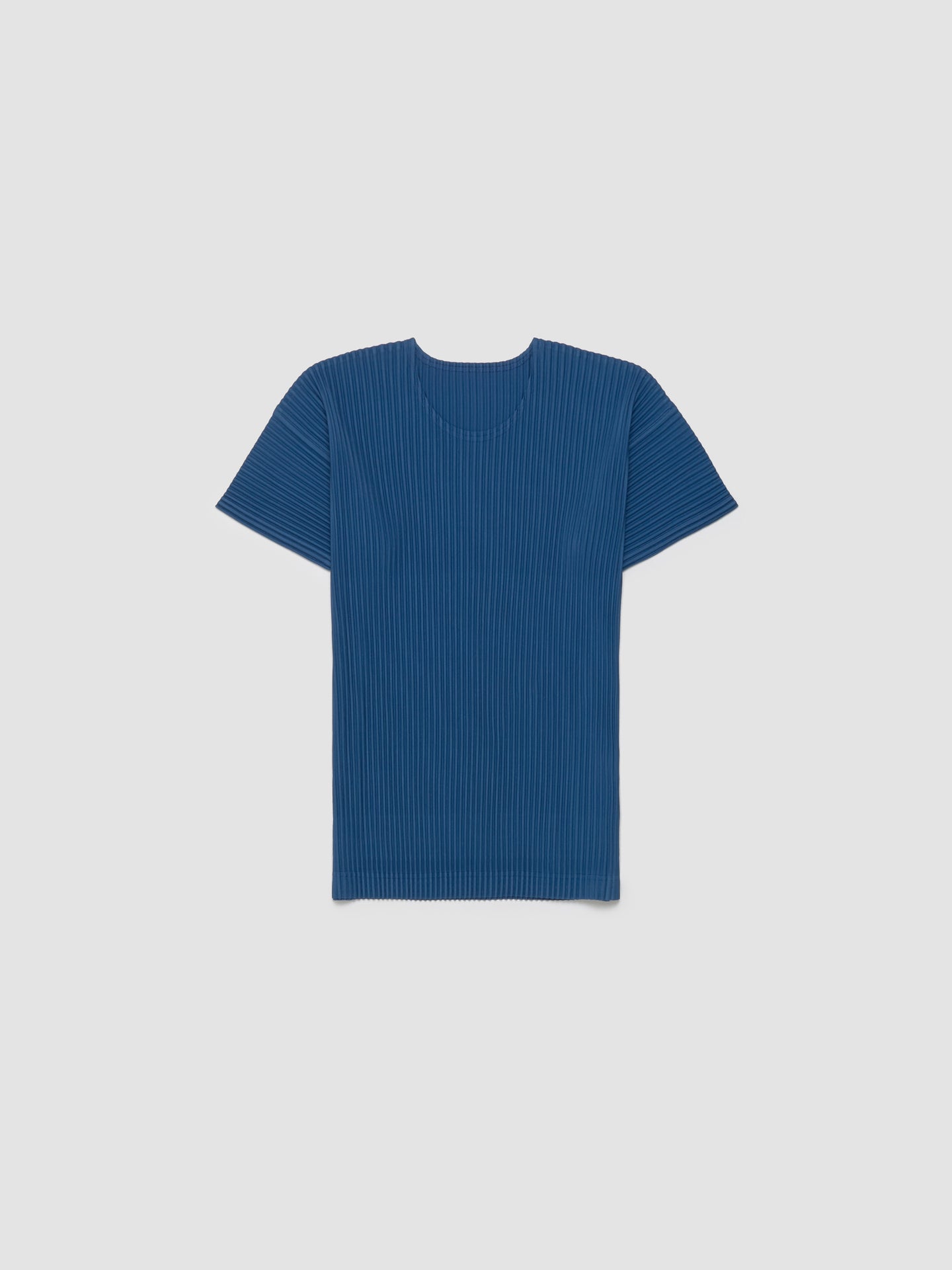 Pleated T-Shirt in Iron Blue