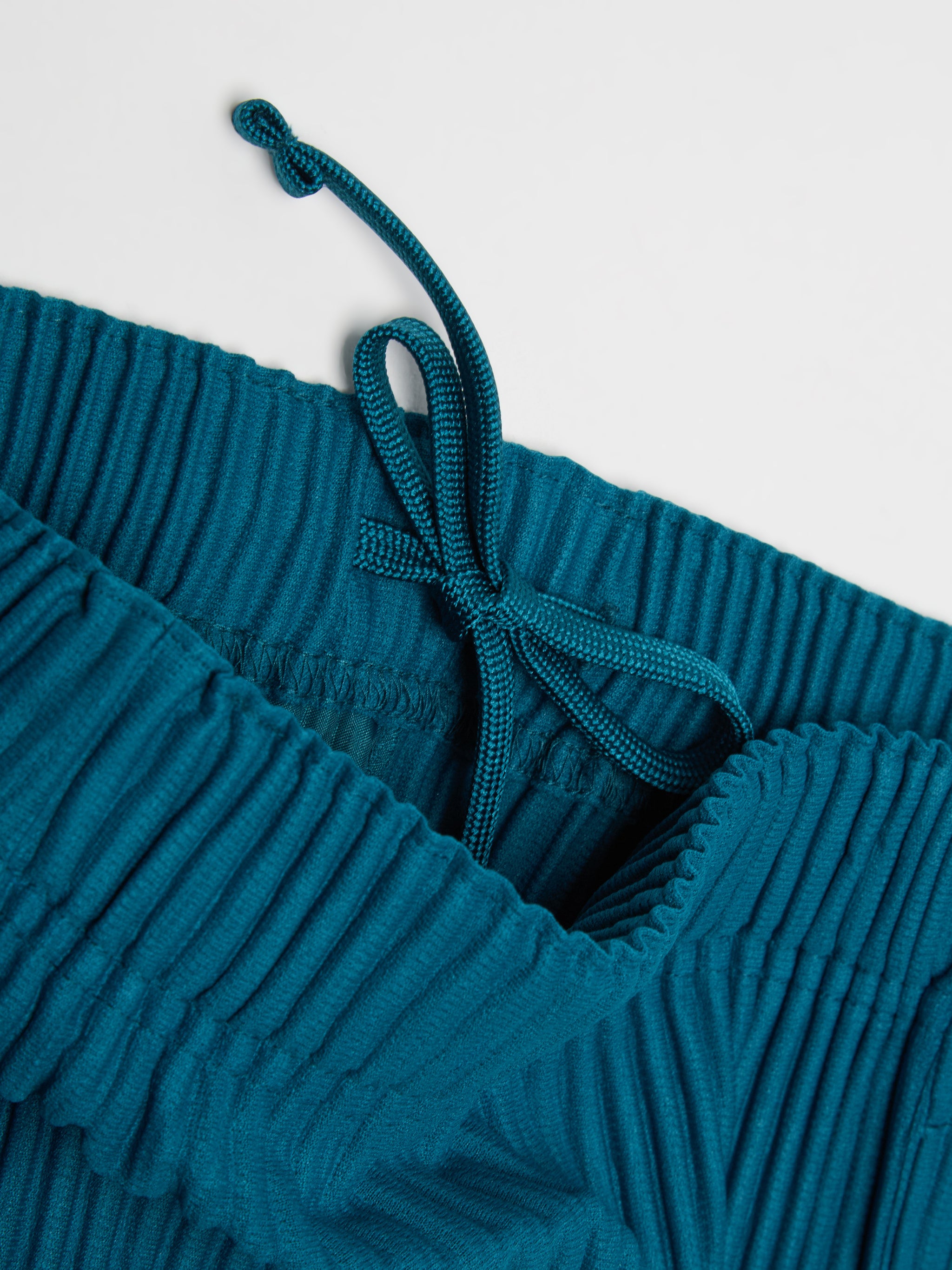 Pleated Shorts in Teal Green