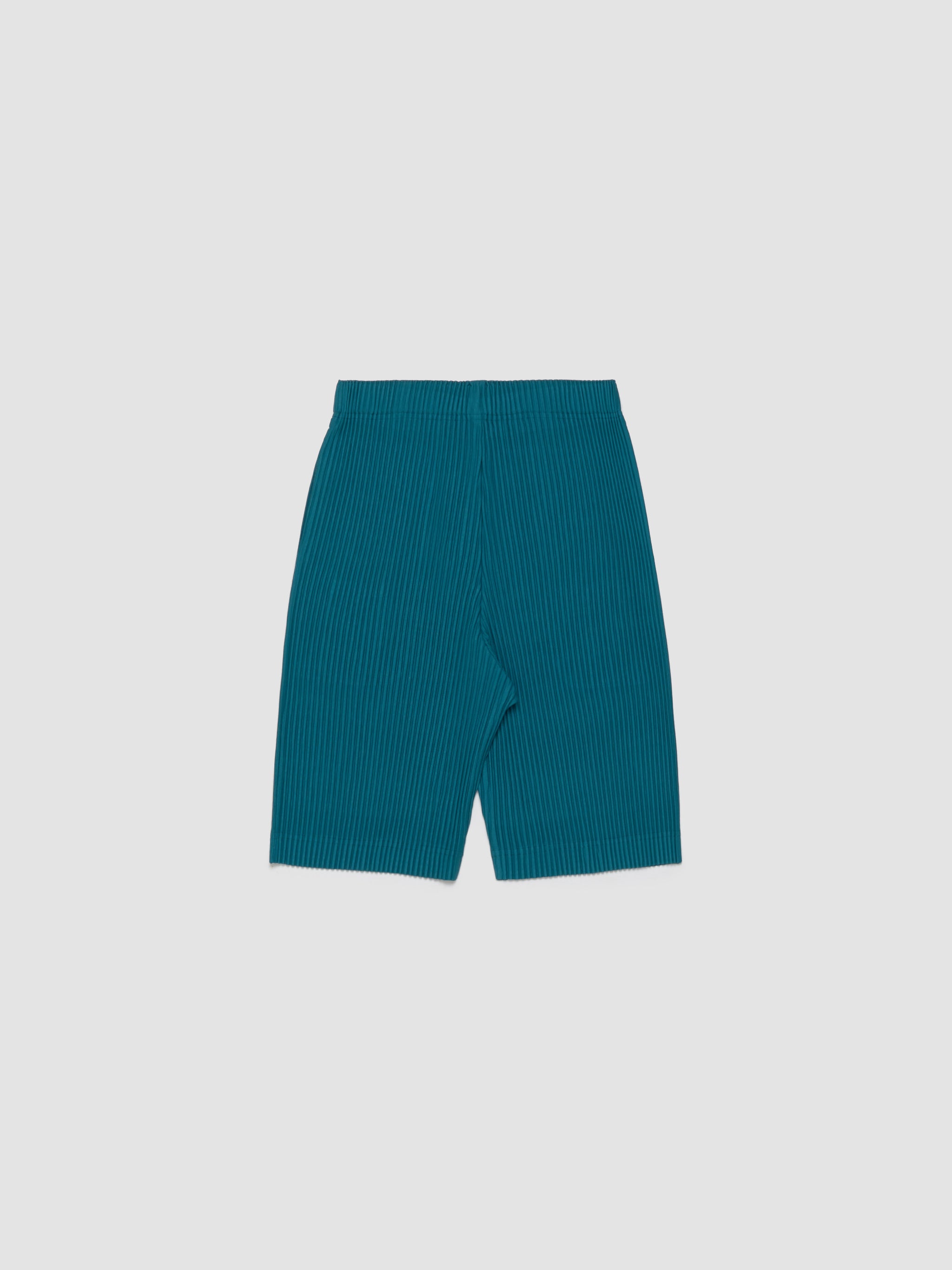 Pleated Shorts in Teal Green