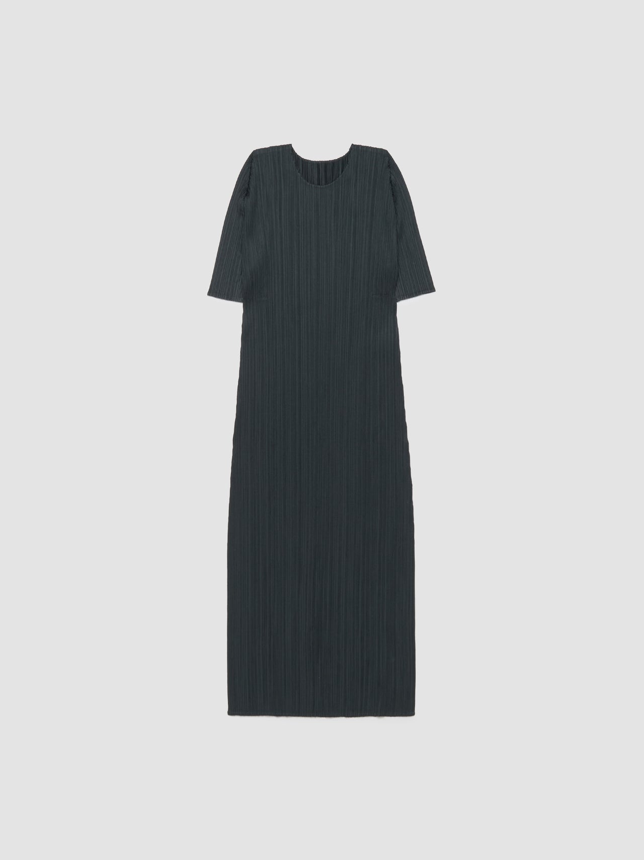 Pleated Midi Dress in Charcoal Grey