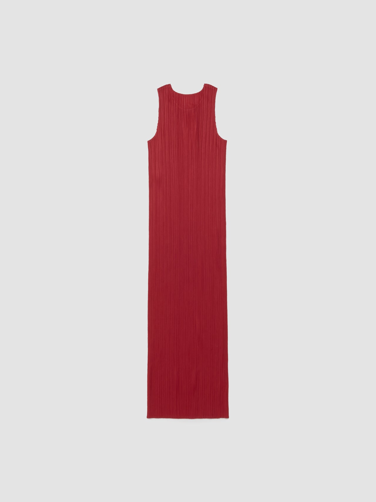 Pleated Sleeveless Dress in Red