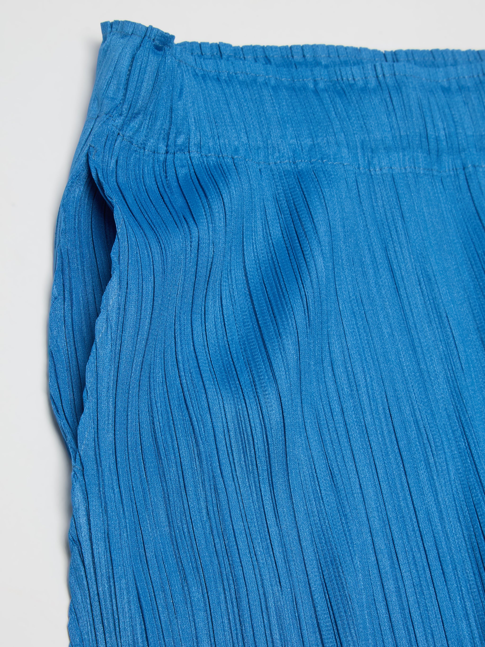 Pleated Maxi Skirt in Iron Blue