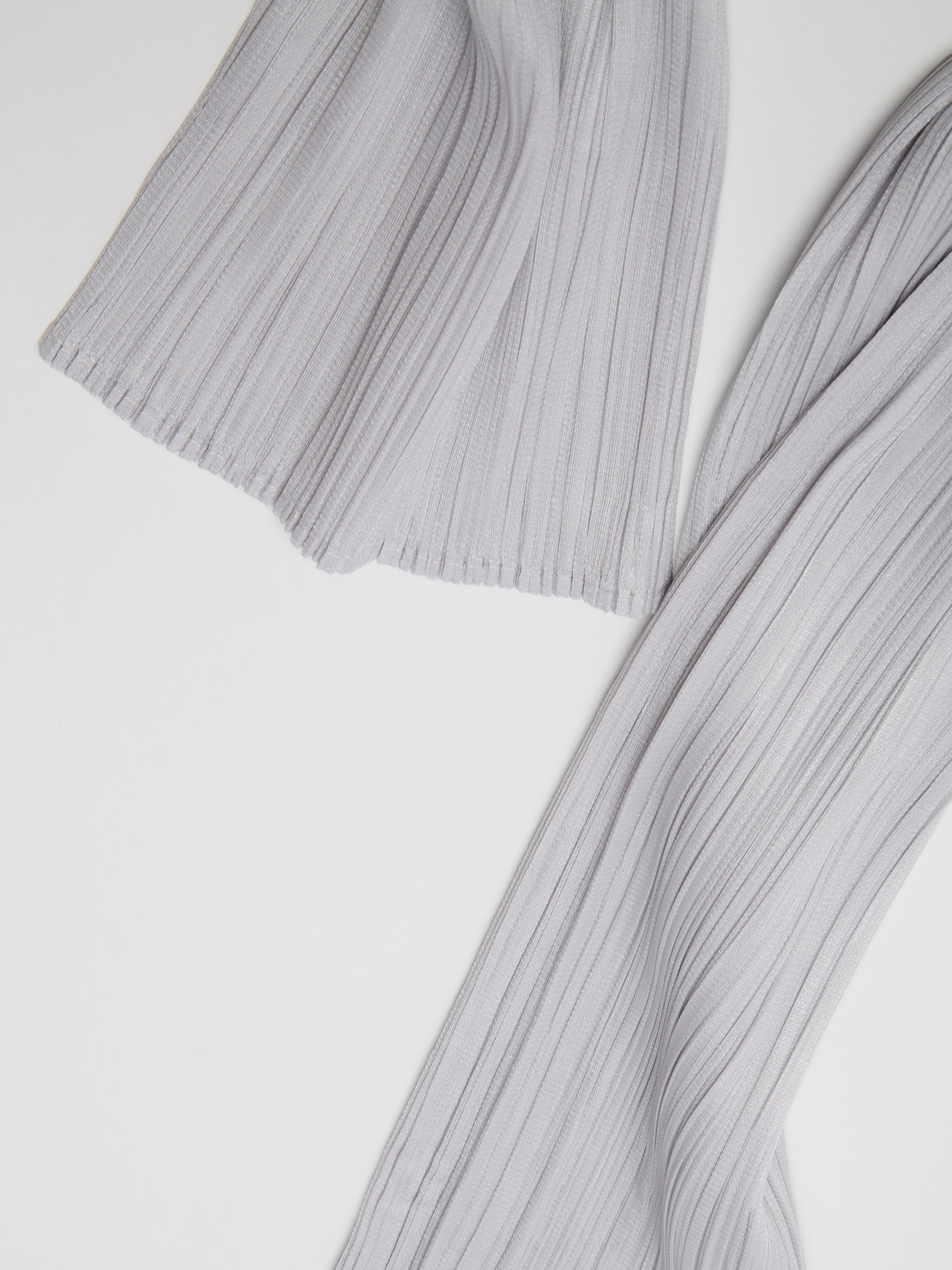 Pleated Tapered Leg Trousers in Light Grey