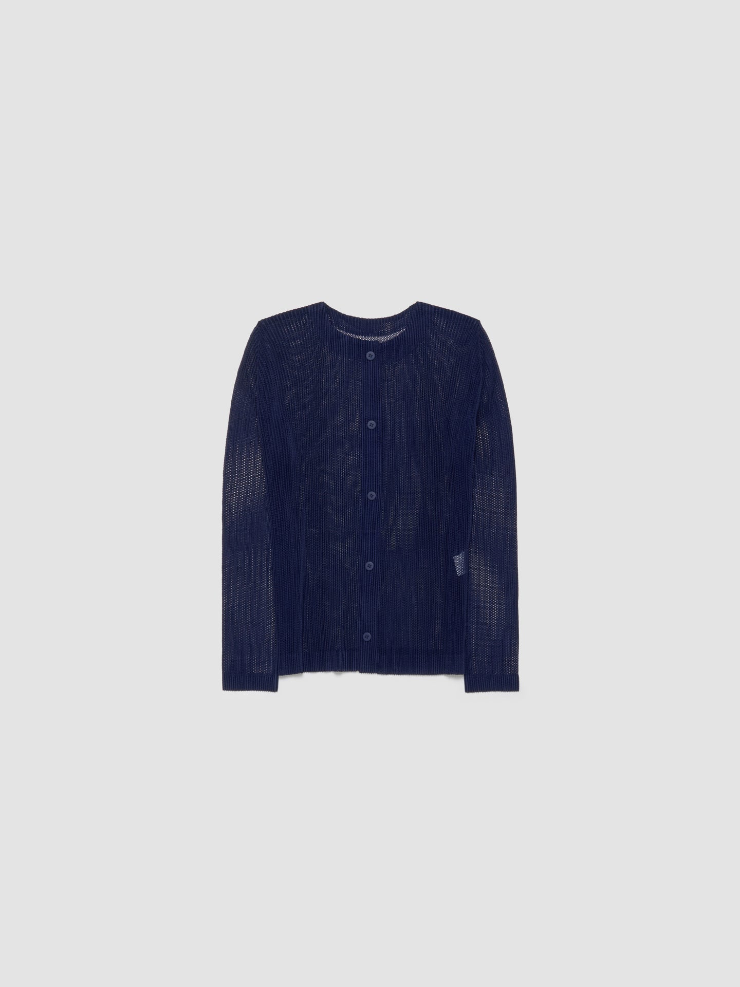 Pleated Button Up Cardigan in Navy