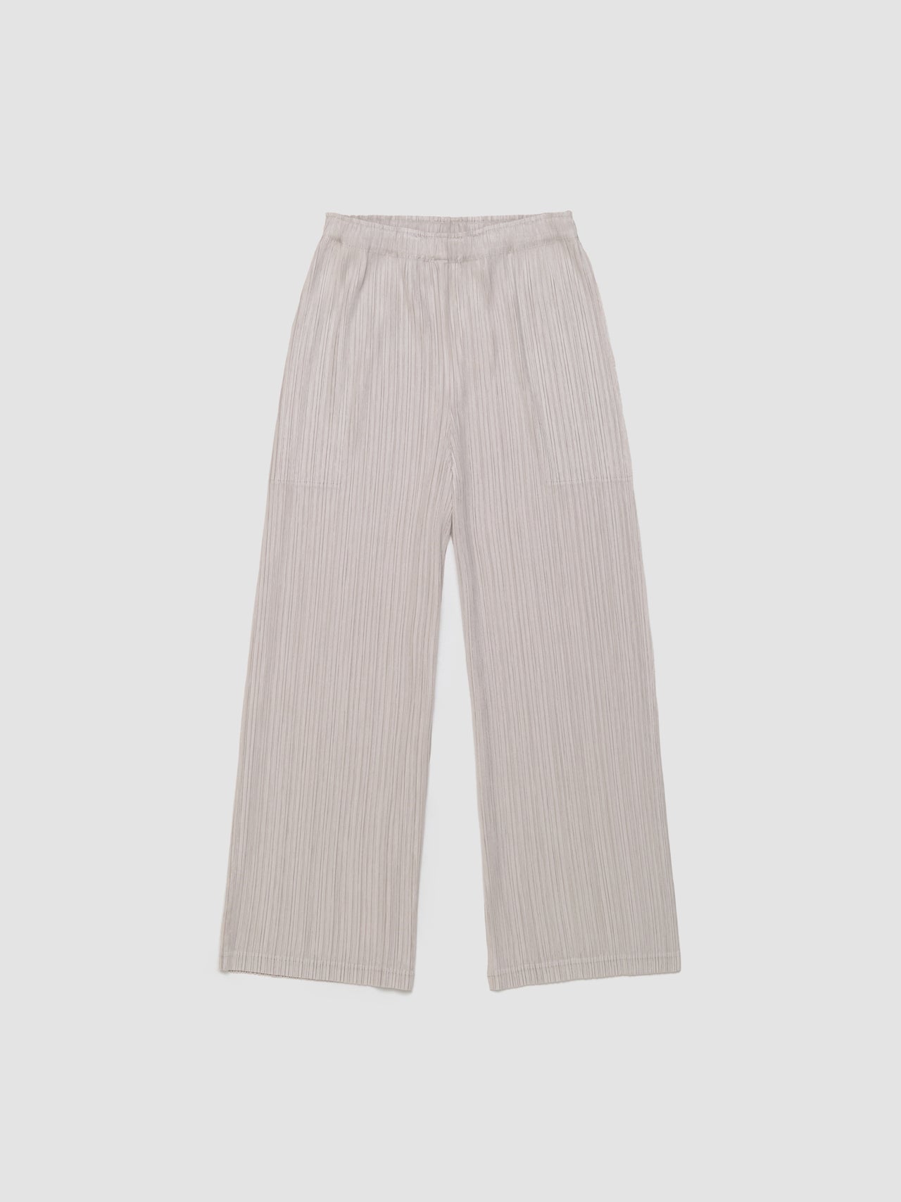 Pleated Cropped Trousers in Light Beige