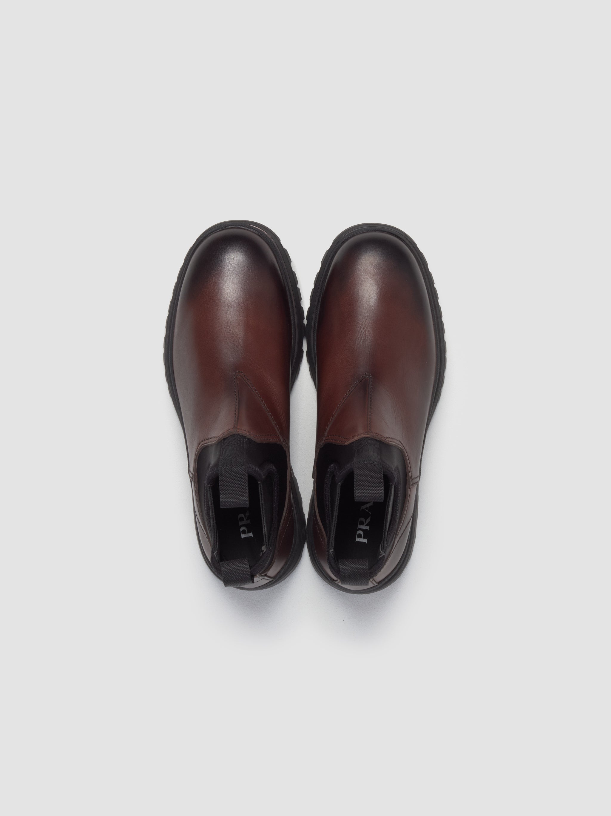 Leather and Stretch Fabric Chelsea Boots in Ebony