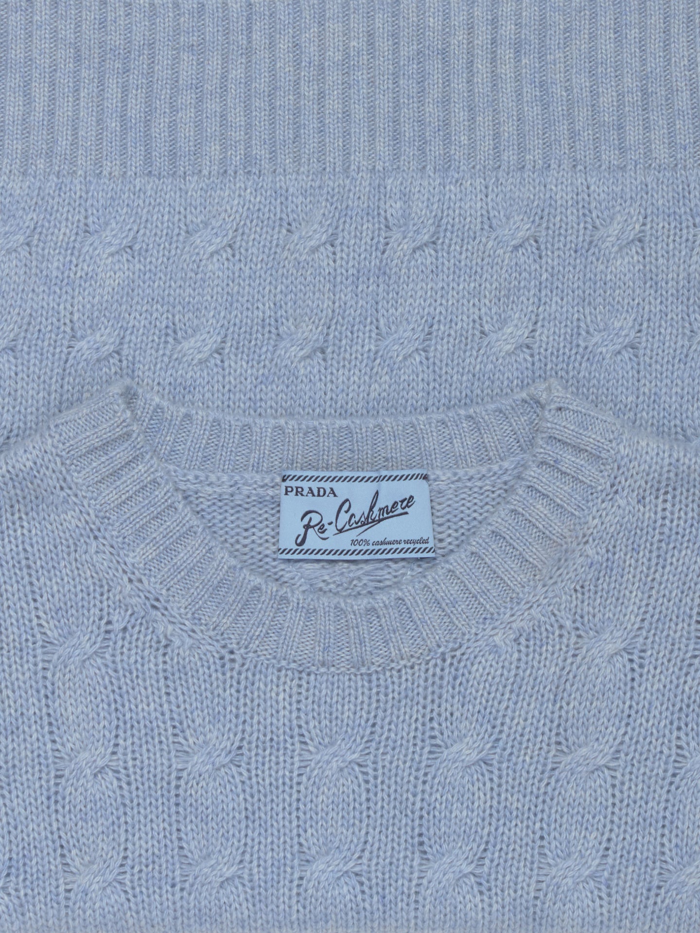 Cable-Knit Re-Cashmere Sweater in Sapphire Blue