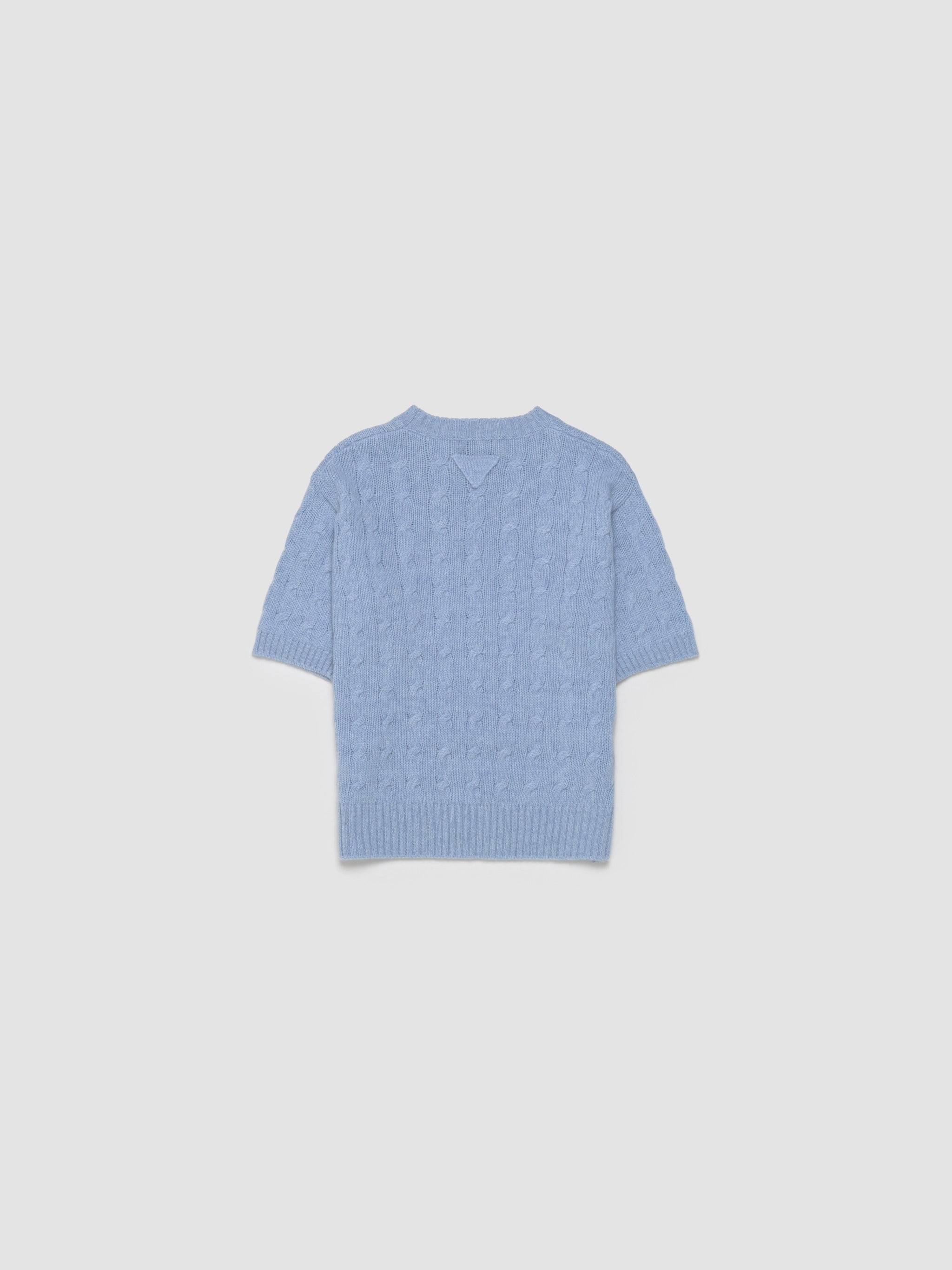 Cable-Knit Re-Cashmere Sweater in Sapphire Blue