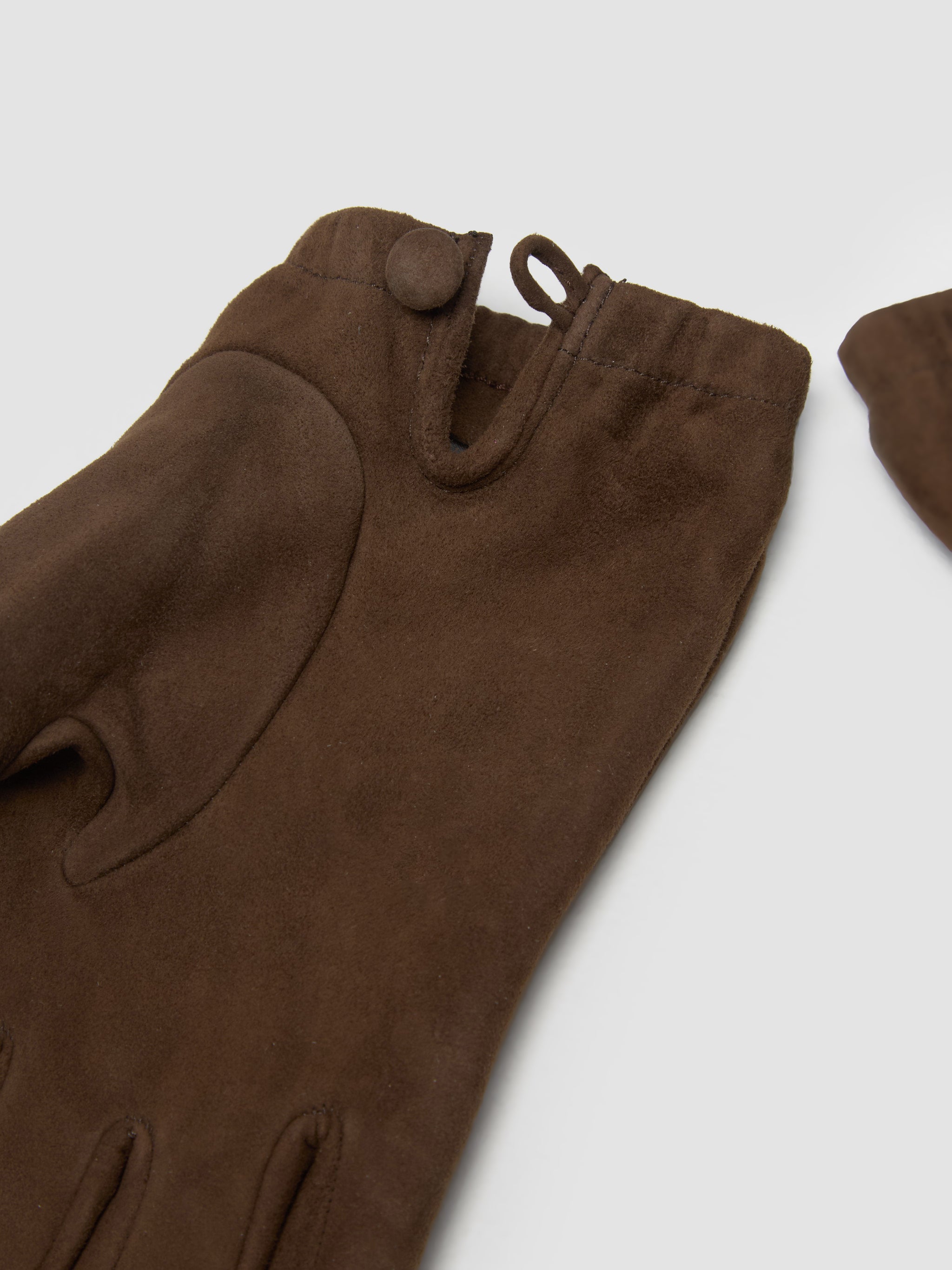 Suede Leather Gloves in Cacao