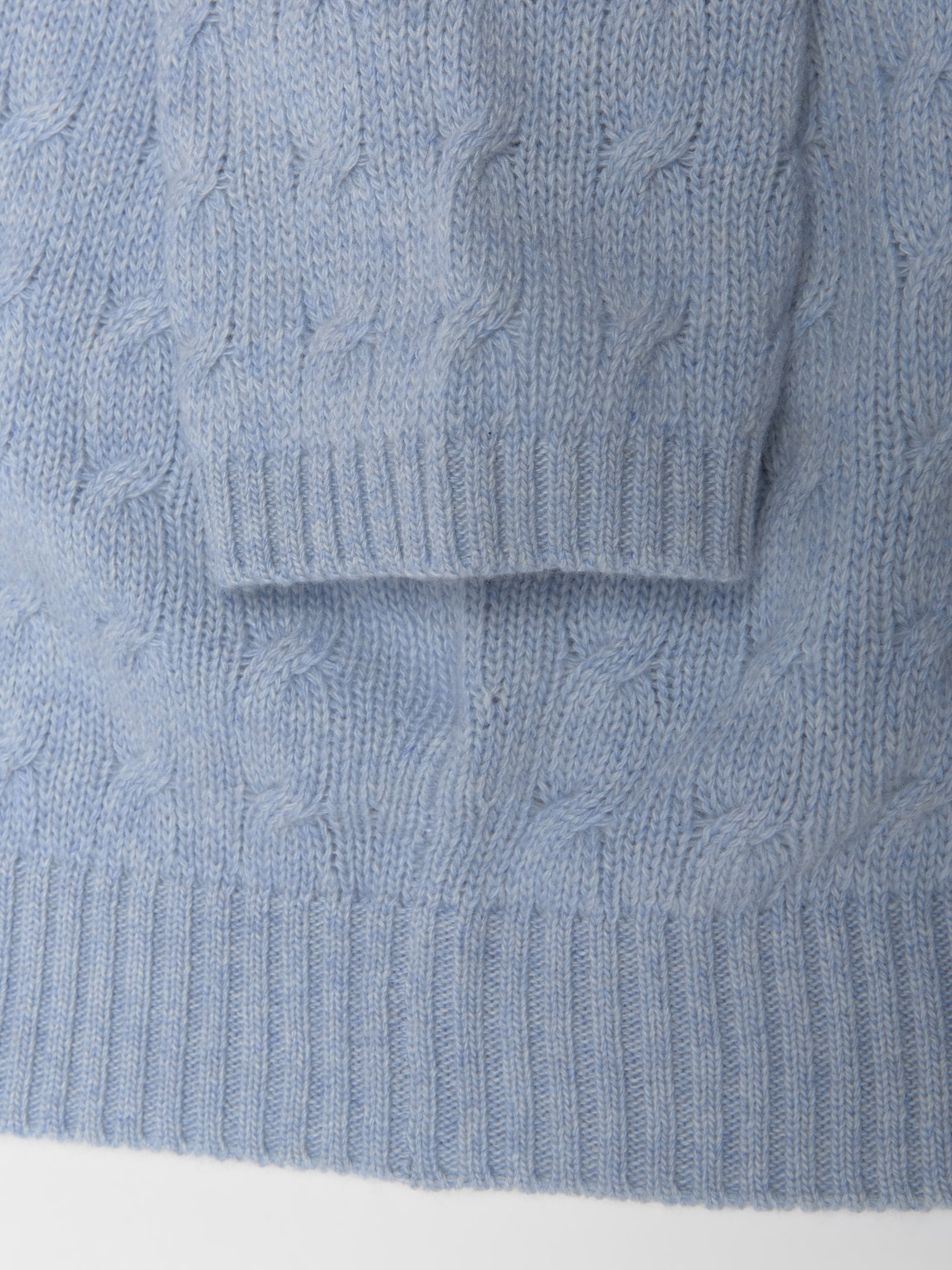 Cable-Knit Re-Cashmere Sweater in Sapphire Blue