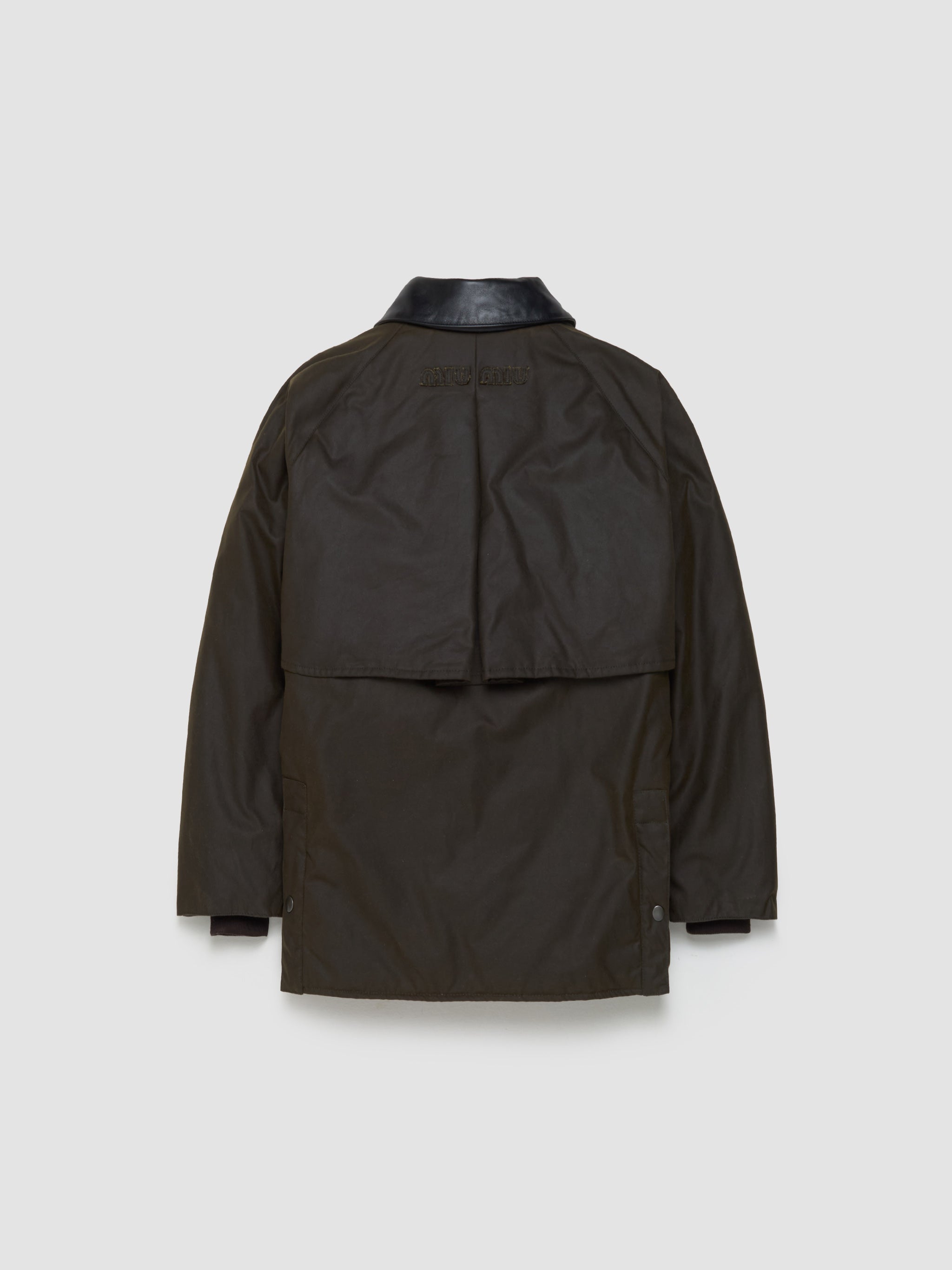 Waxed Canvas Padded Jacket in Ebony