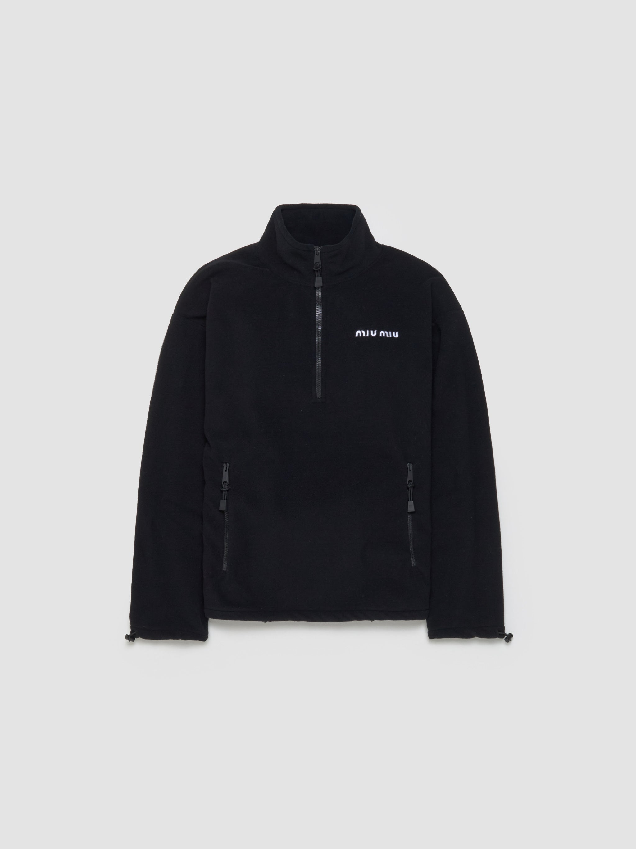 Fleece Half-Zip Sweatshirt in Black