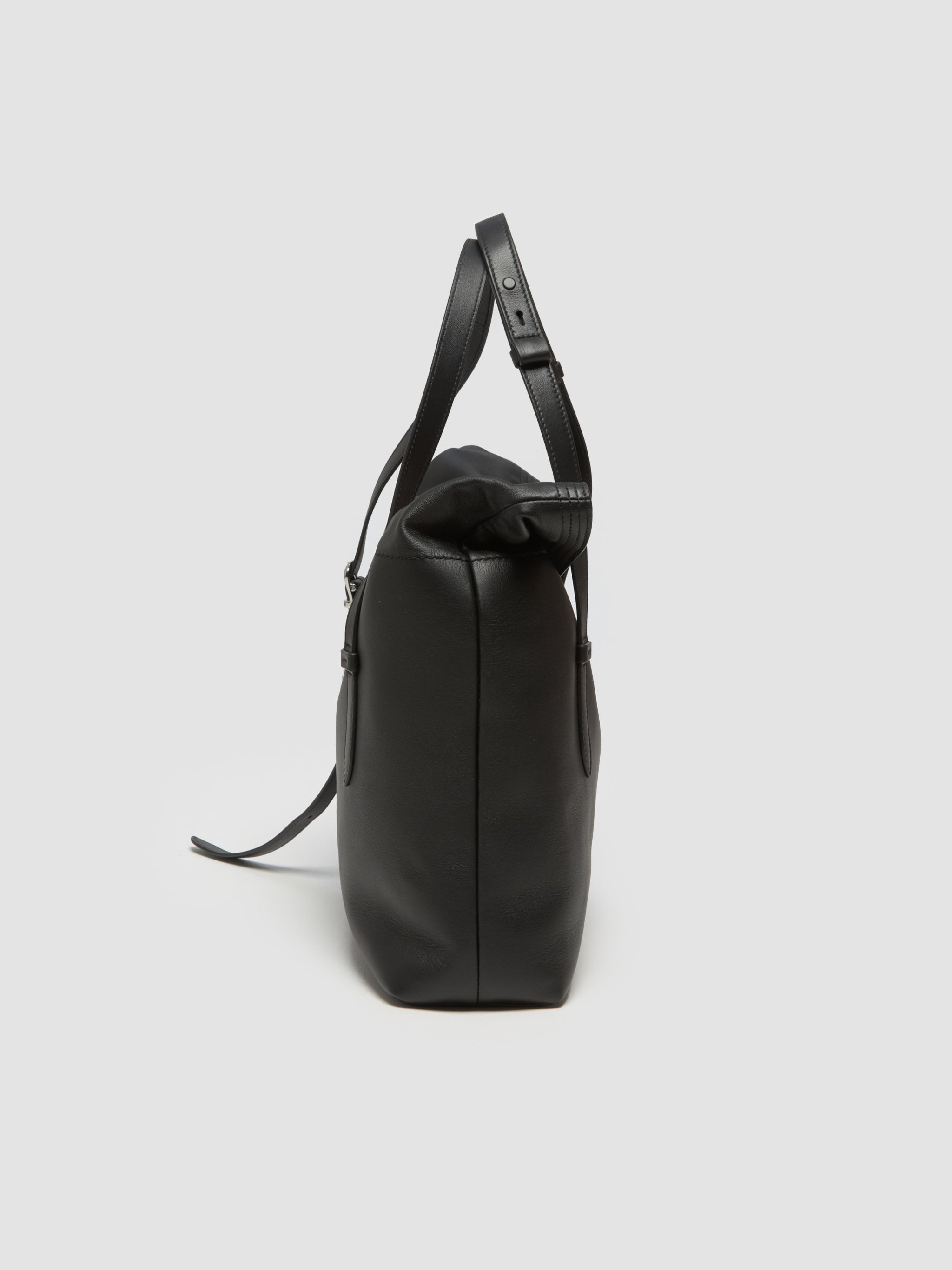 Medium Paper Shoulder Bag in Black