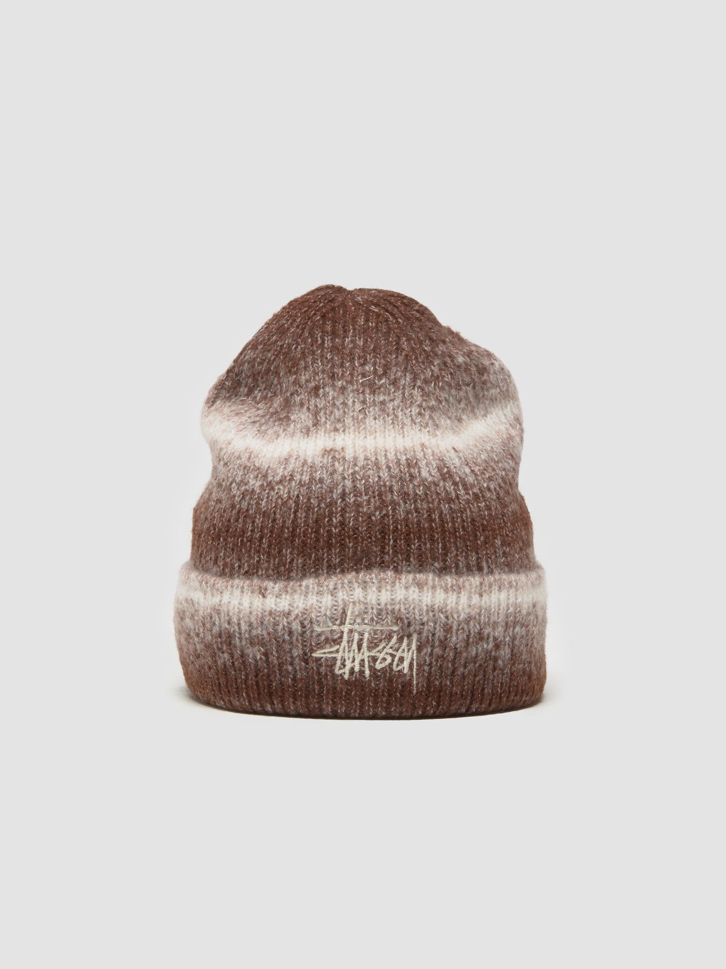 Cuff Basic Striped Beanie in Brown