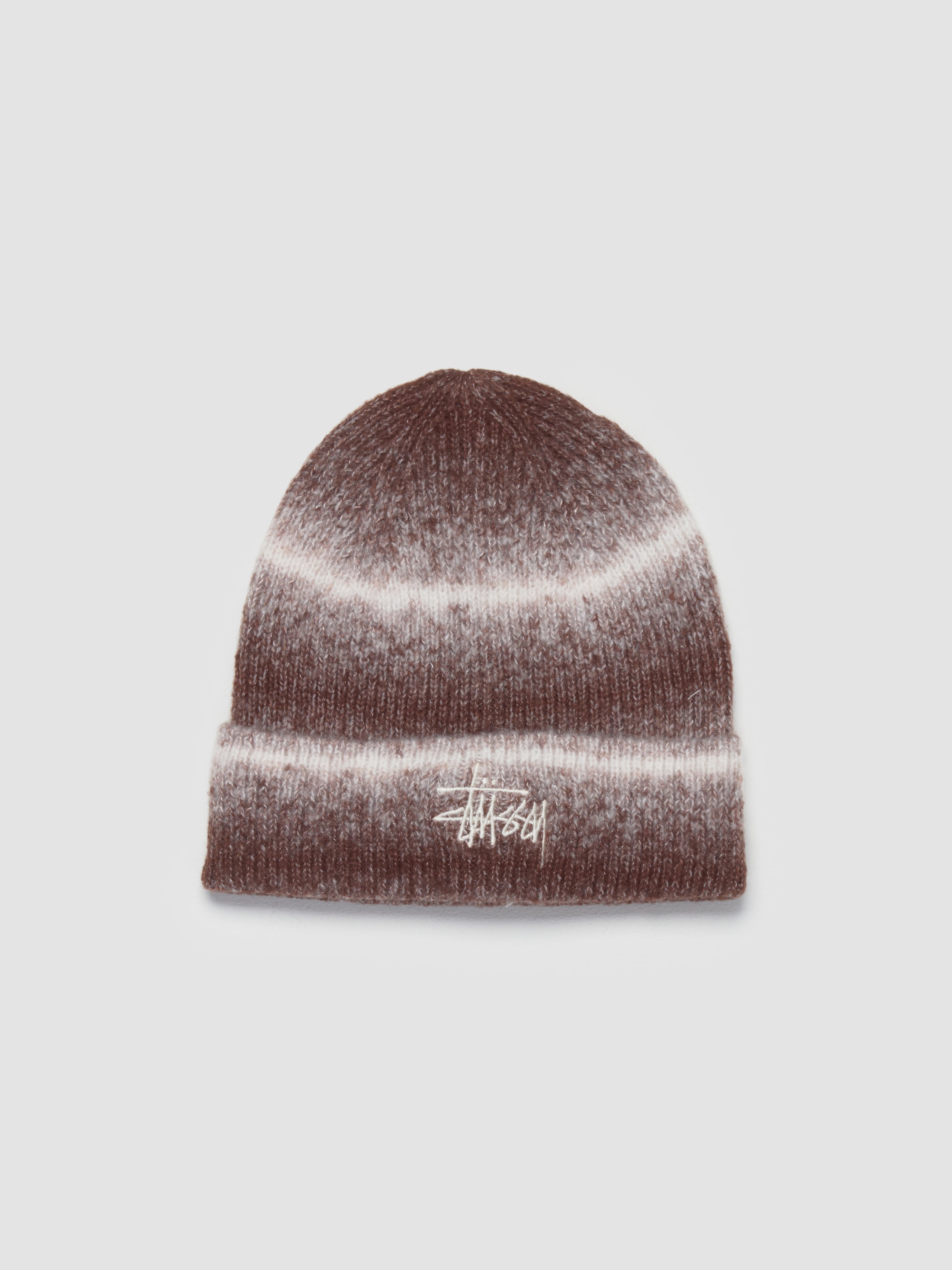 Cuff Basic Striped Beanie in Brown