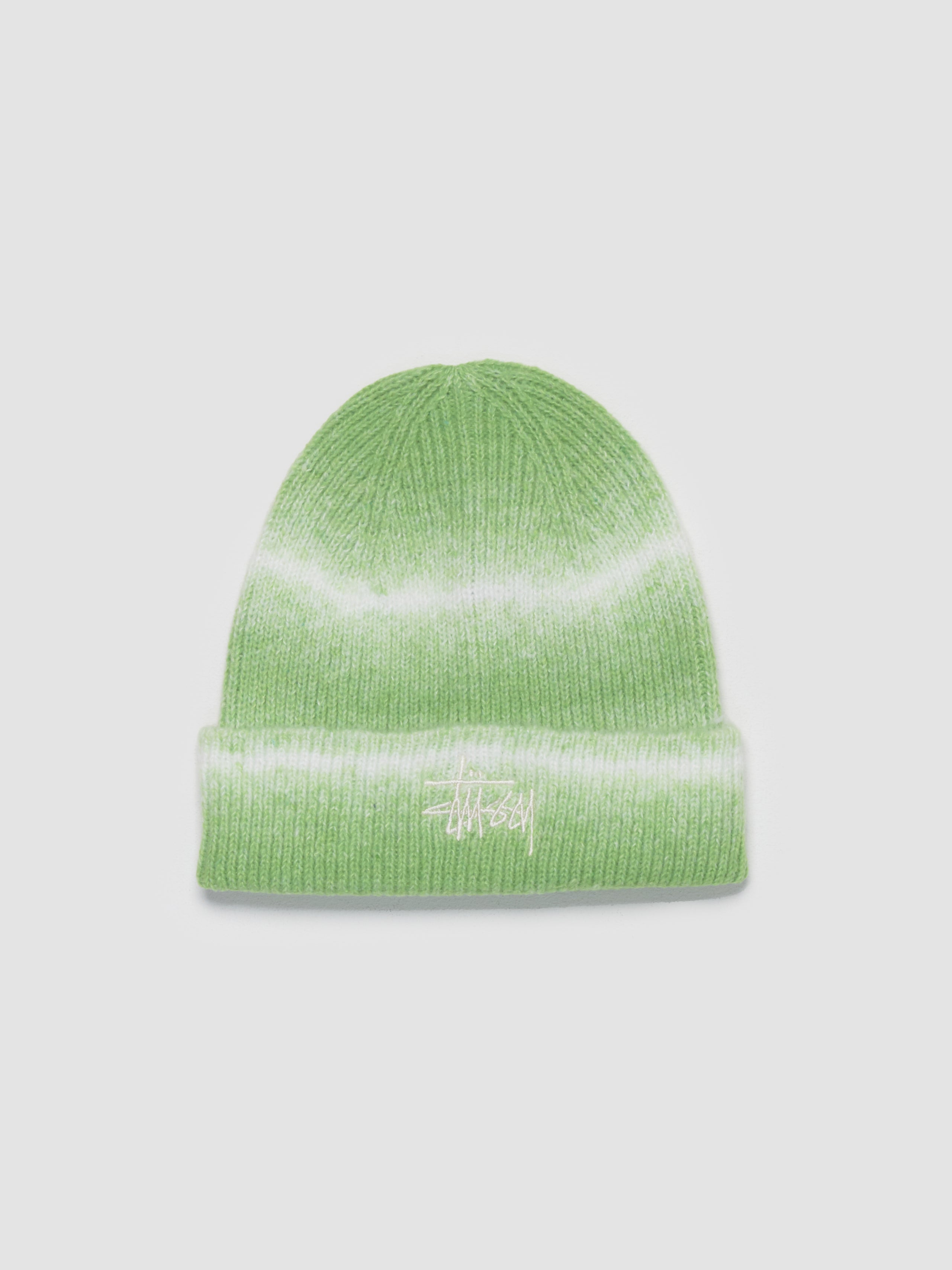 Cuff Basic Striped Beanie in Lime