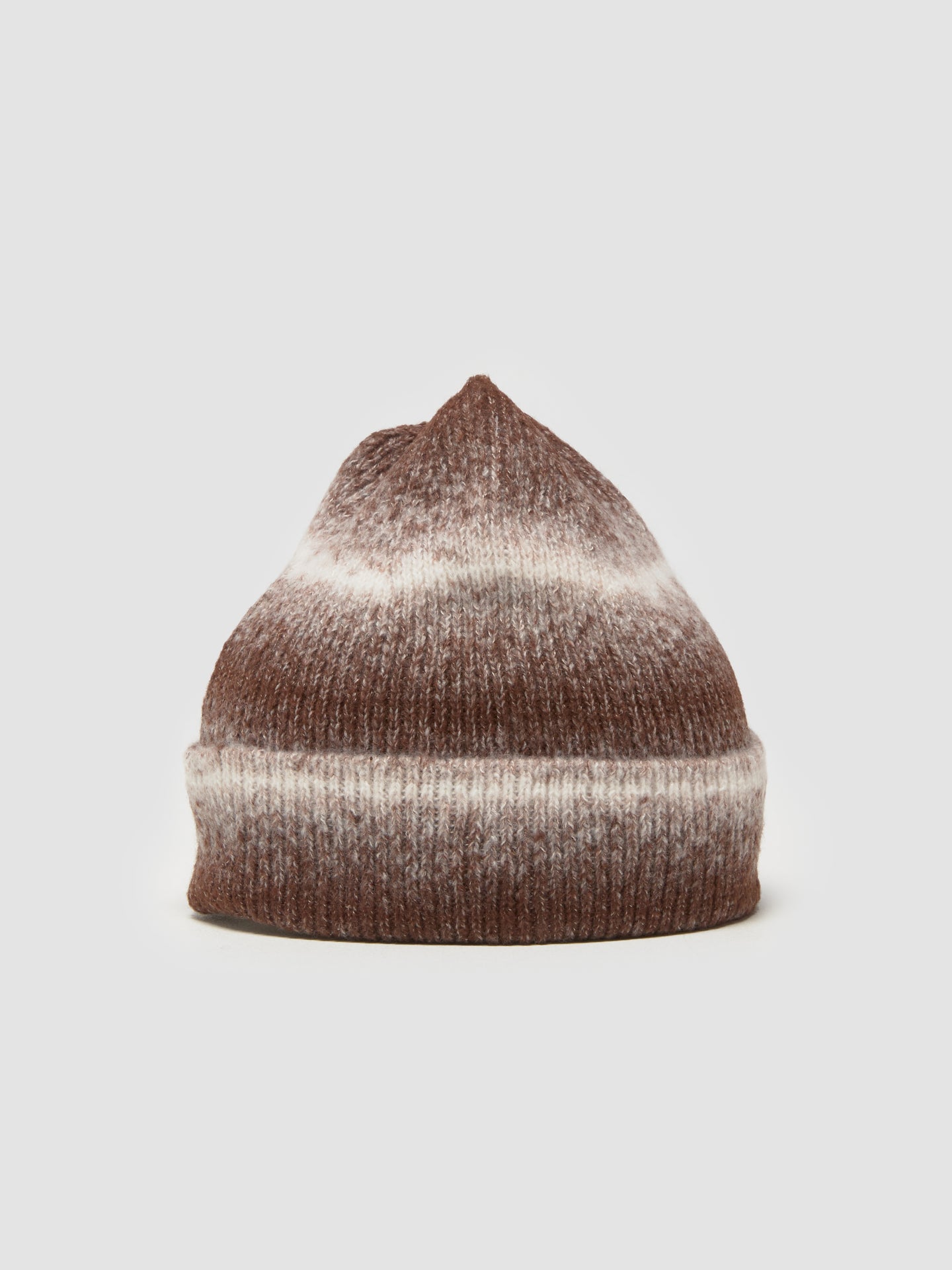 Cuff Basic Striped Beanie in Brown