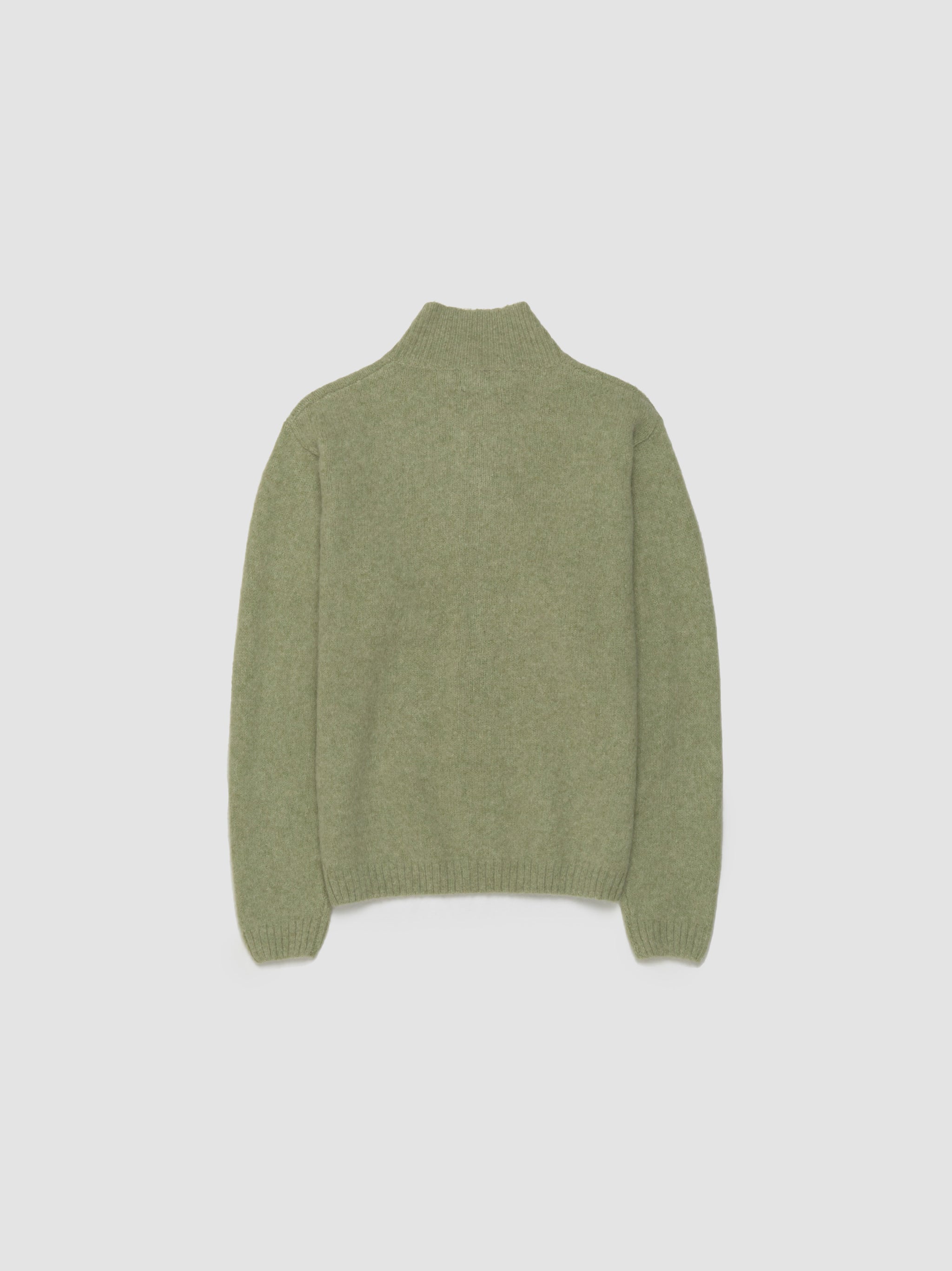 Brushed Mock Full Zip Sweater in Sage