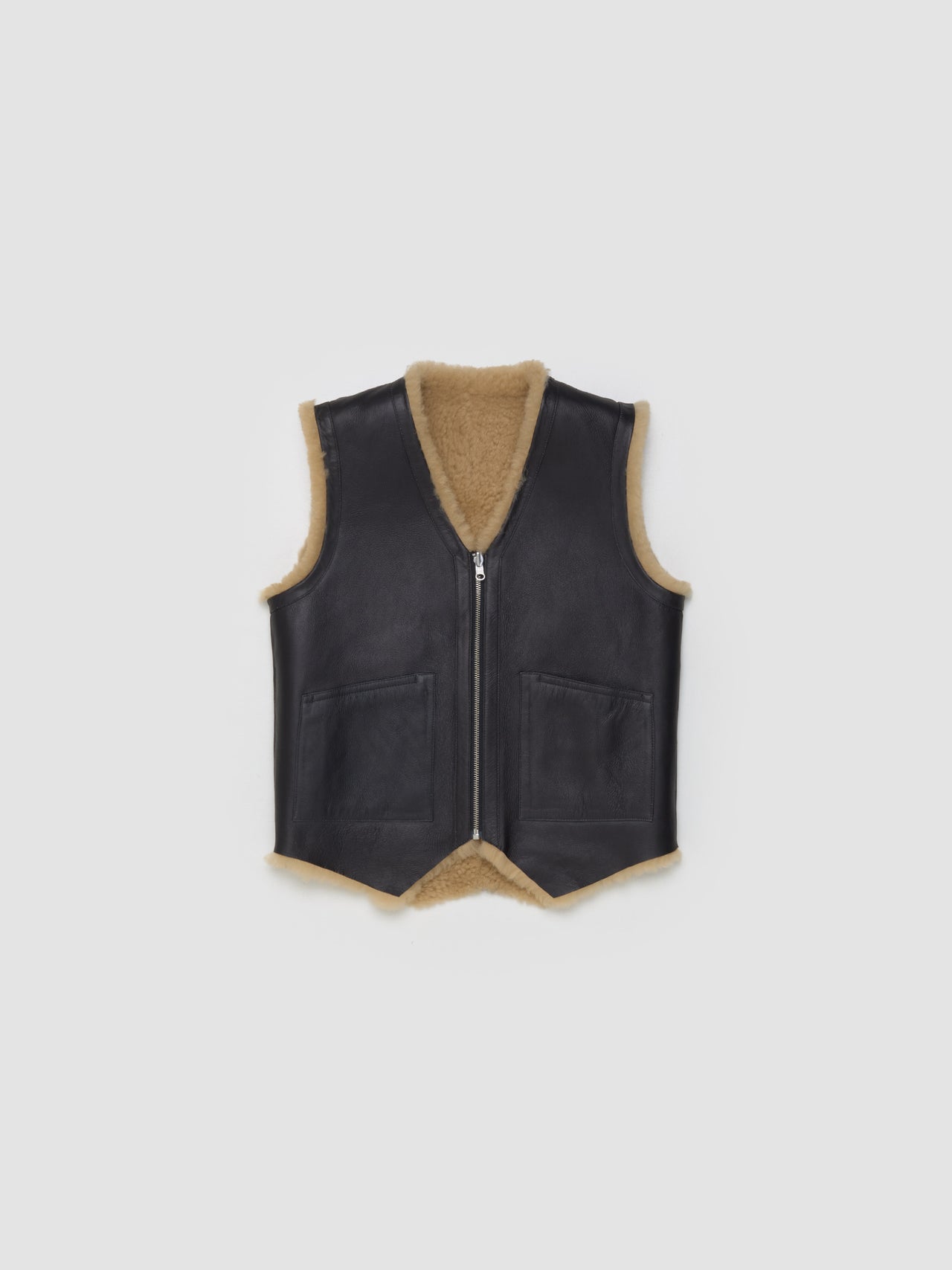 Shearling Vest in Beige