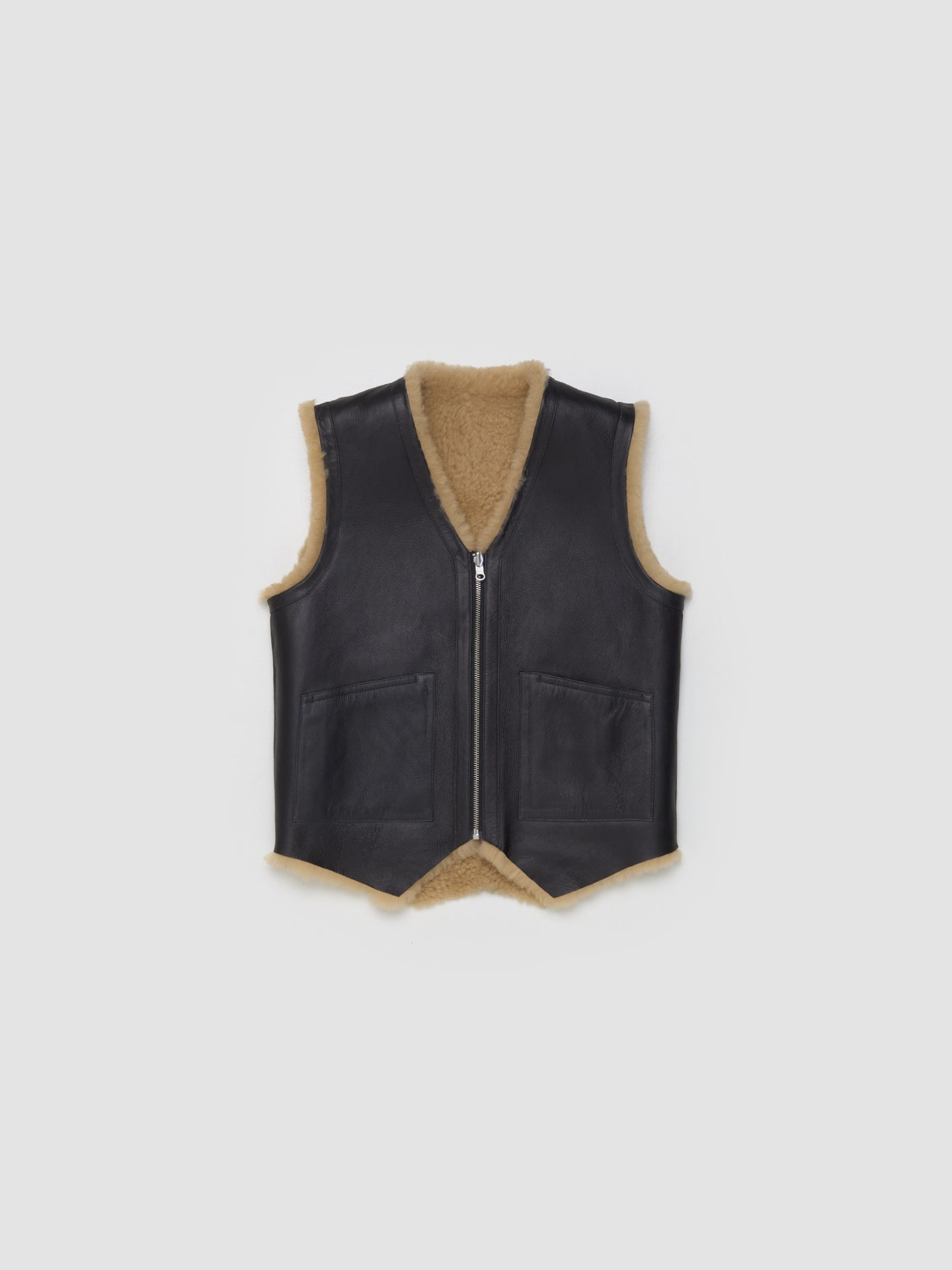 Shearling Vest in Beige