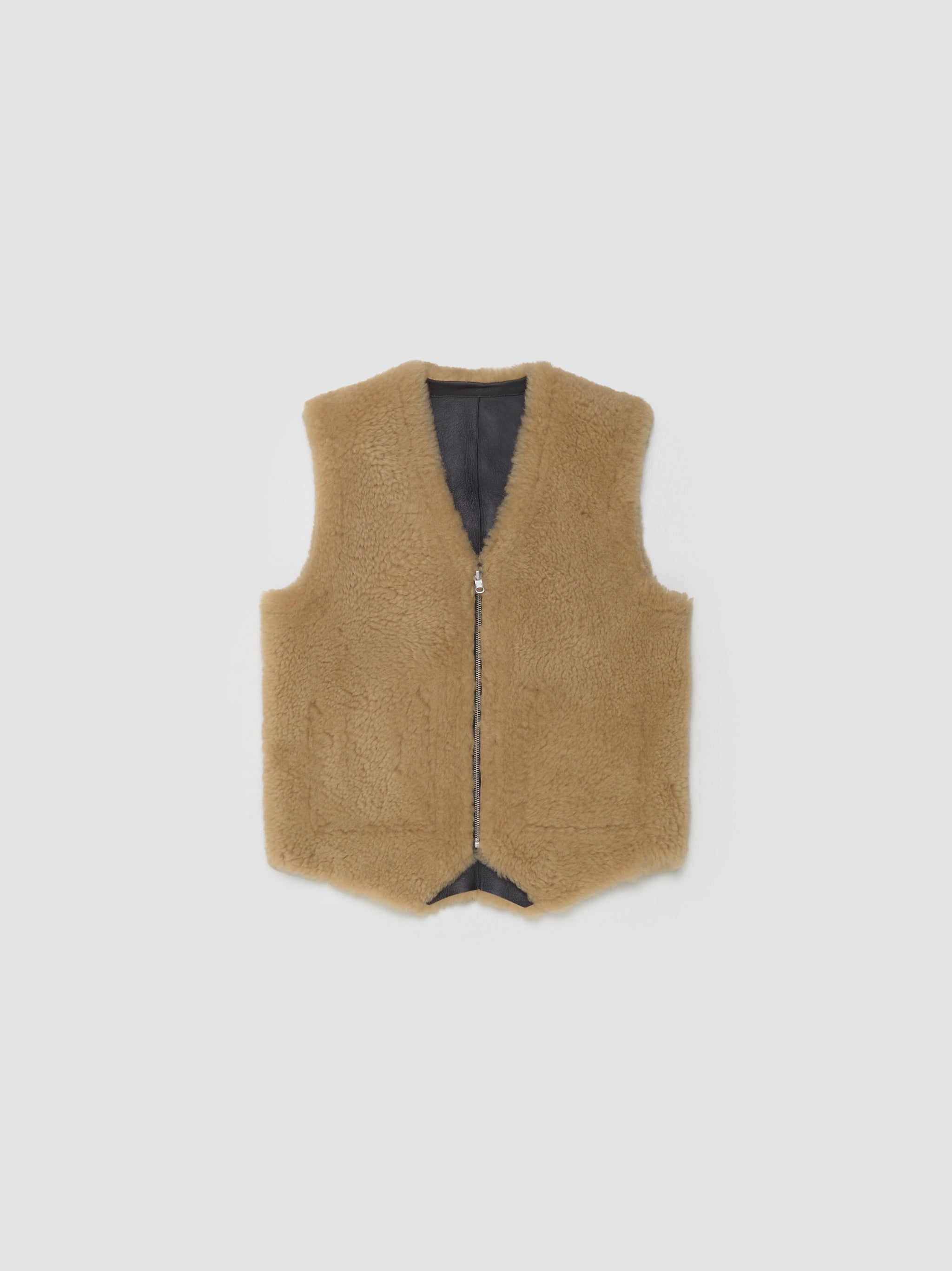 Shearling Vest in Beige