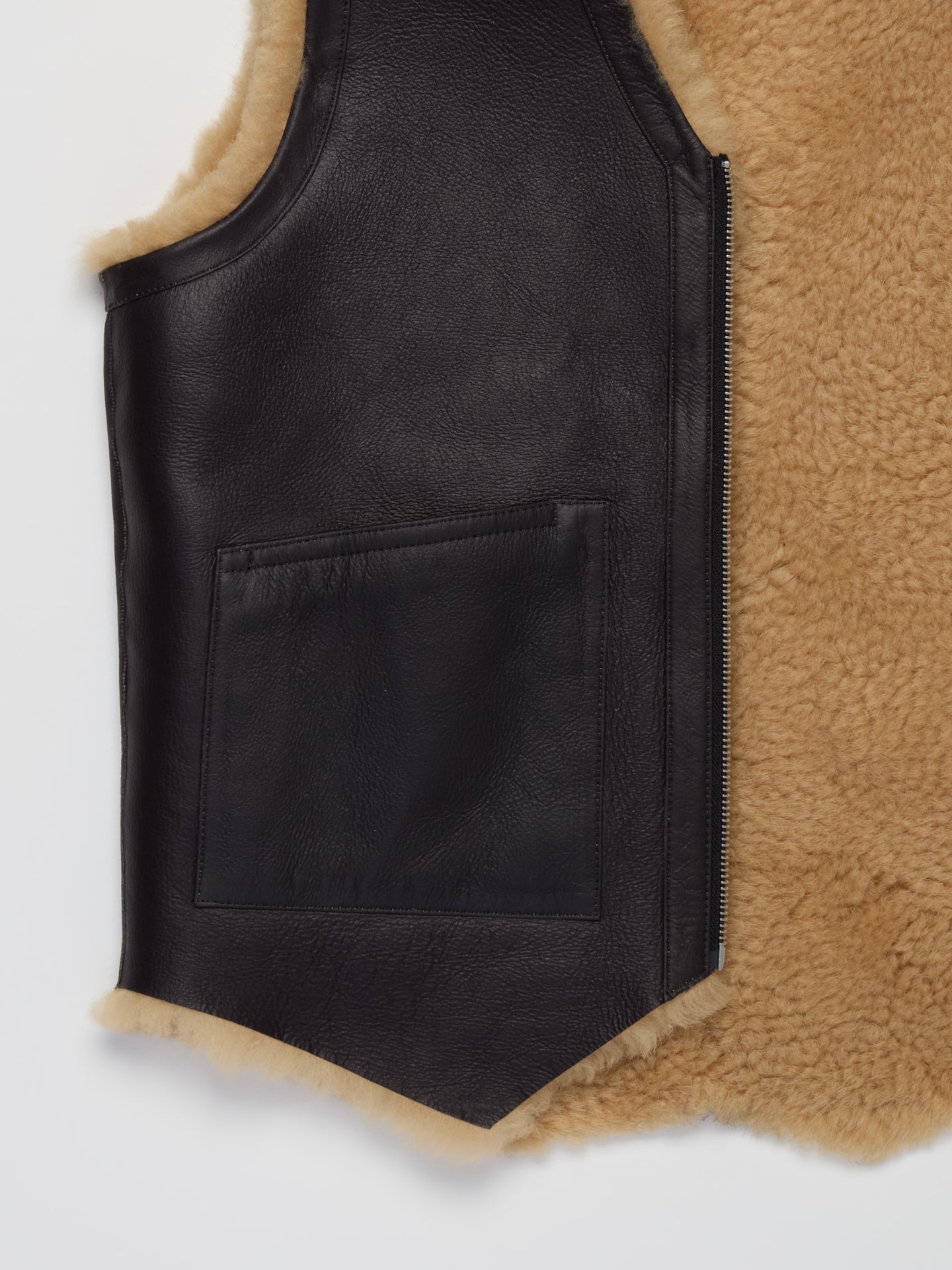 Shearling Vest in Beige