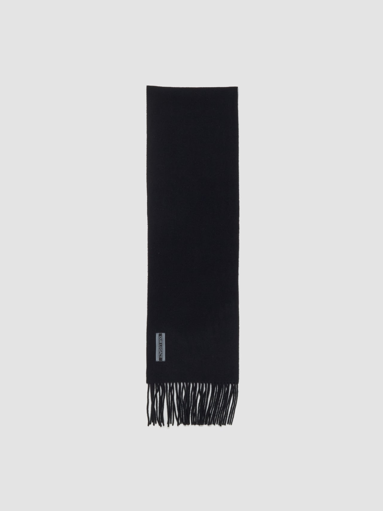 Estate Scarf in Black Double Wool