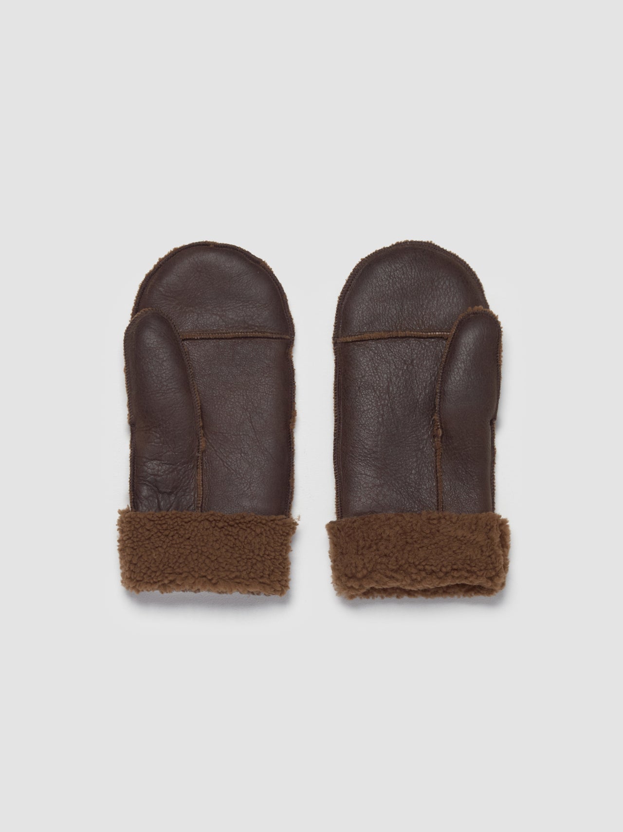 Shearling Mittens in Rustic Grain Brown