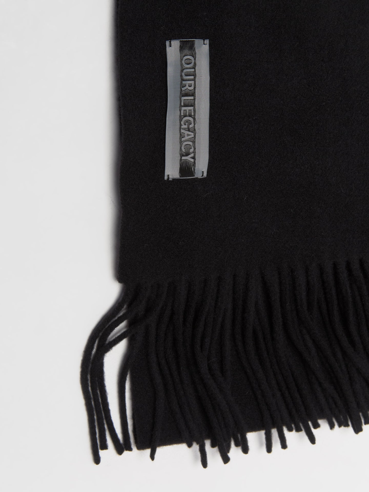 Estate Scarf in Black Double Wool