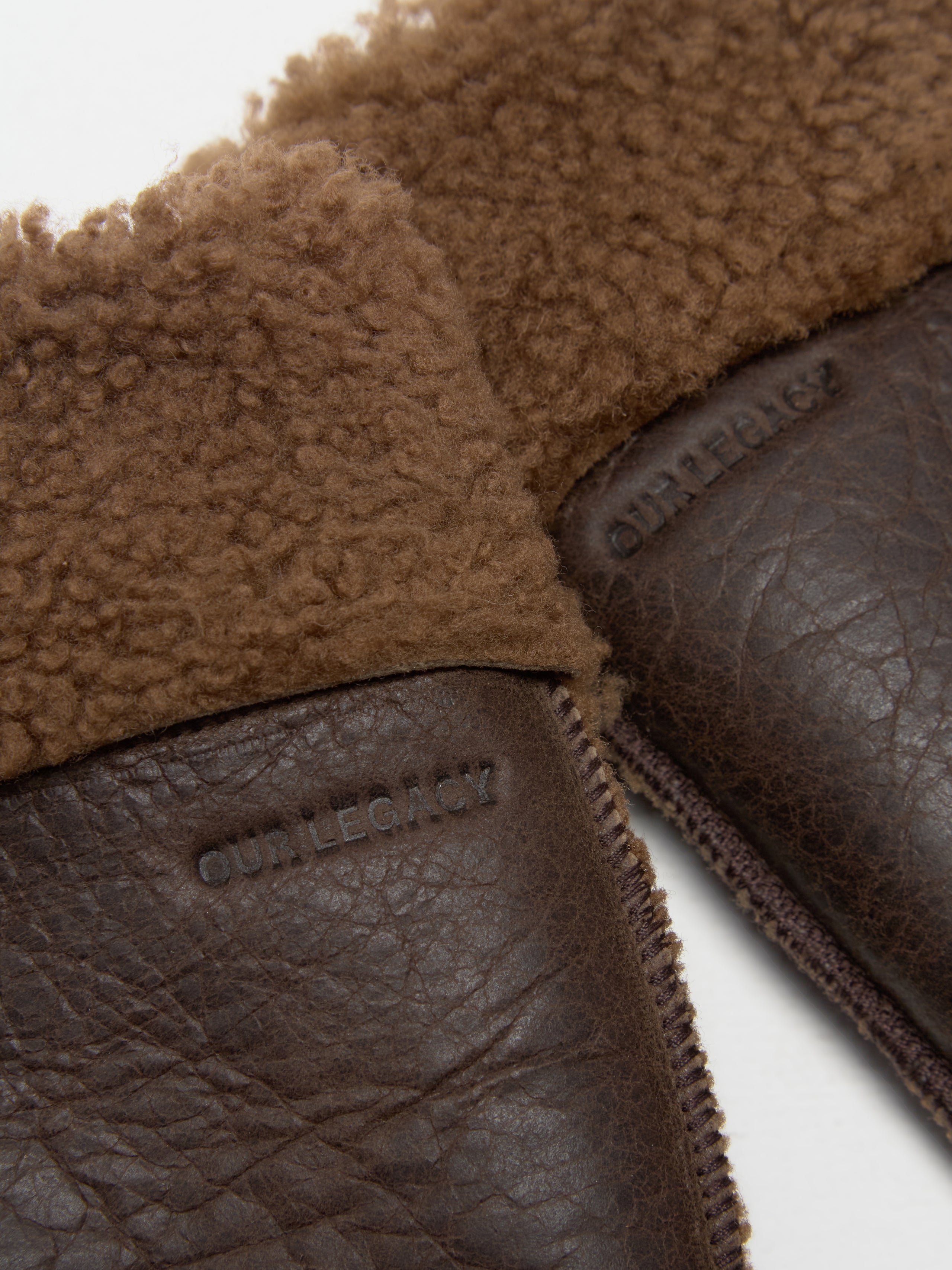 Shearling Mittens in Rustic Grain Brown