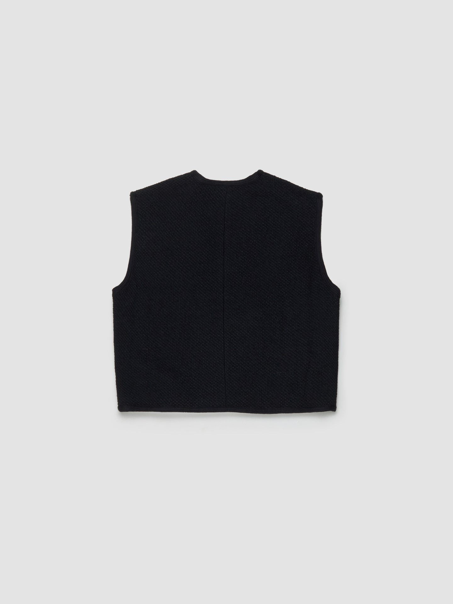 Top Vest in Evening Black Boucle Wool