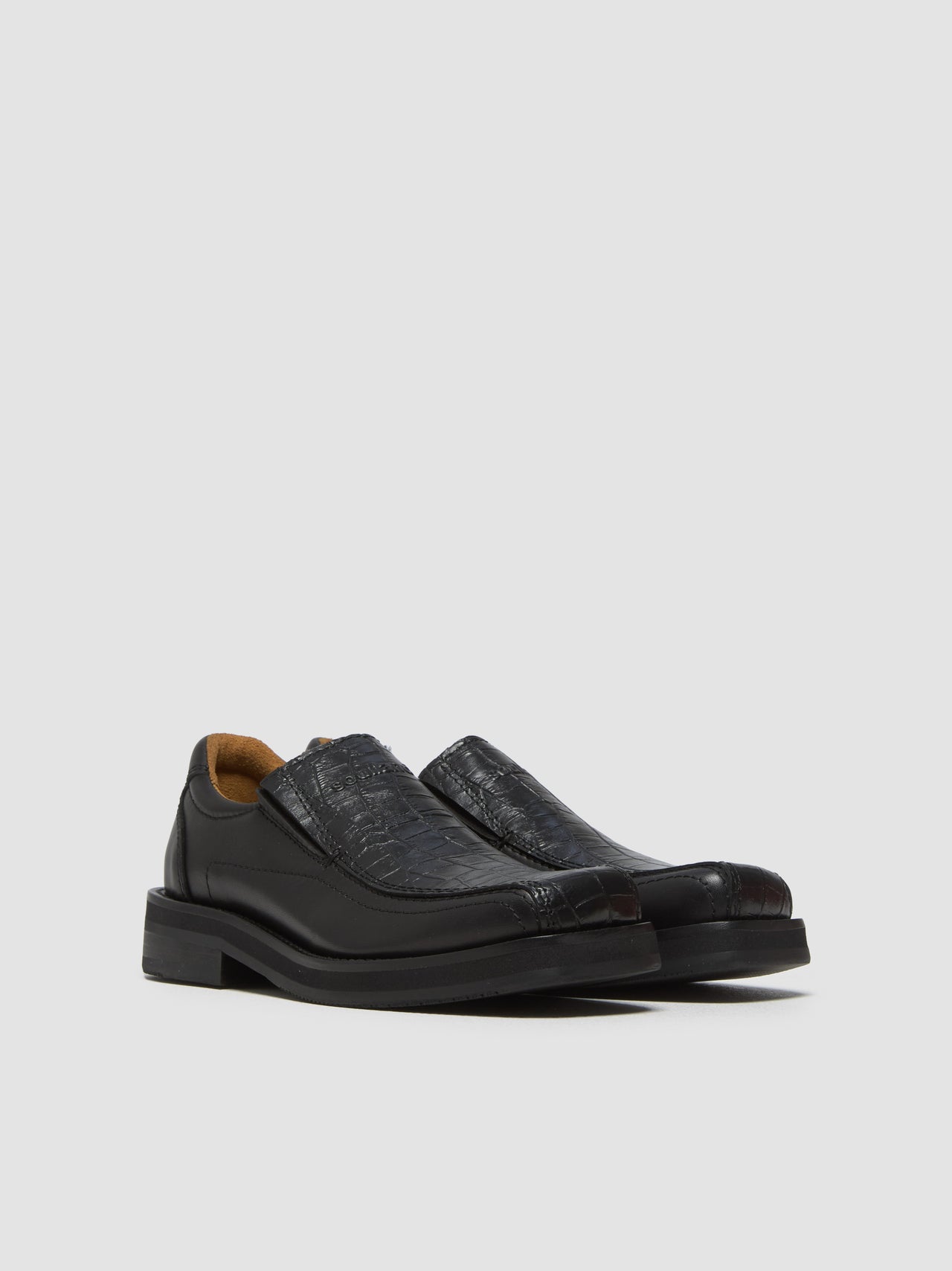 Midori Croco Loafers in Black