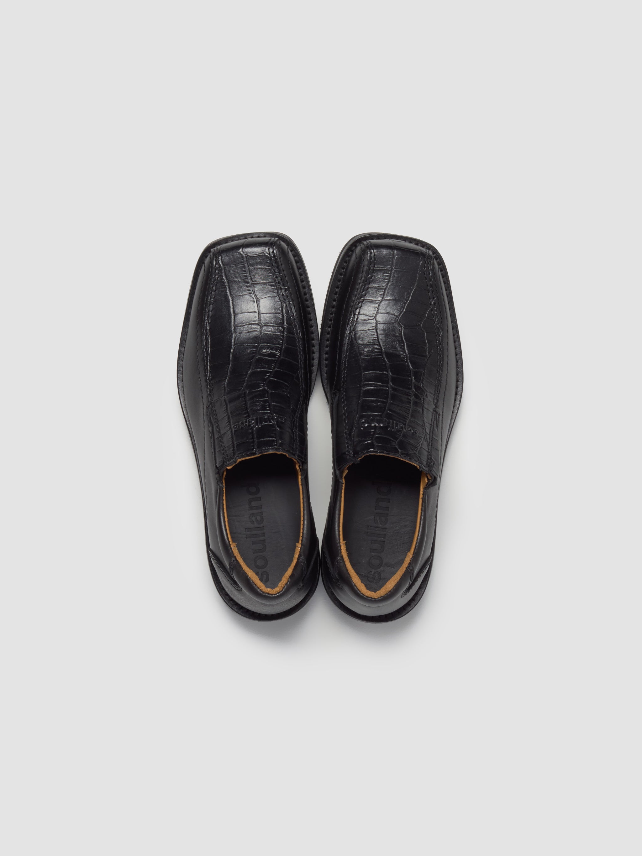 Midori Croco Loafers in Black