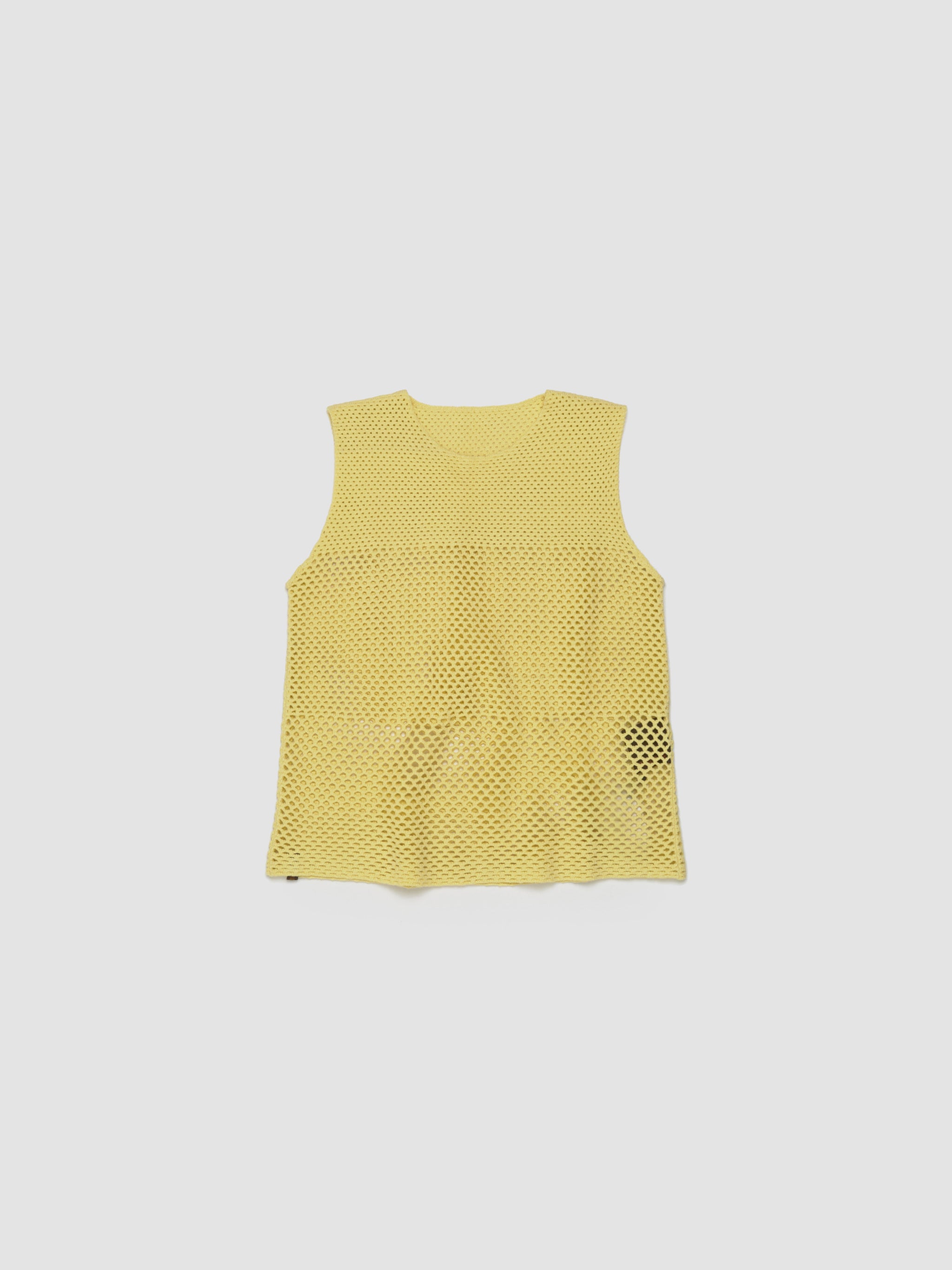 Solid Fishnet Tank Top in Lemon