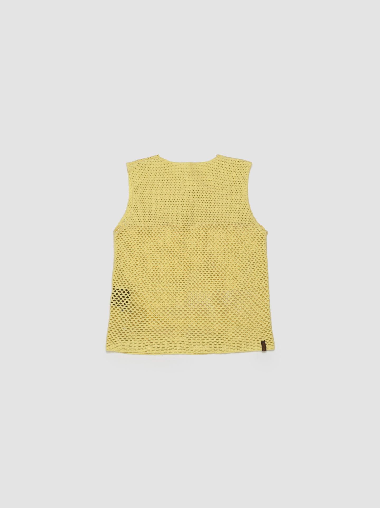 Solid Fishnet Tank Top in Lemon