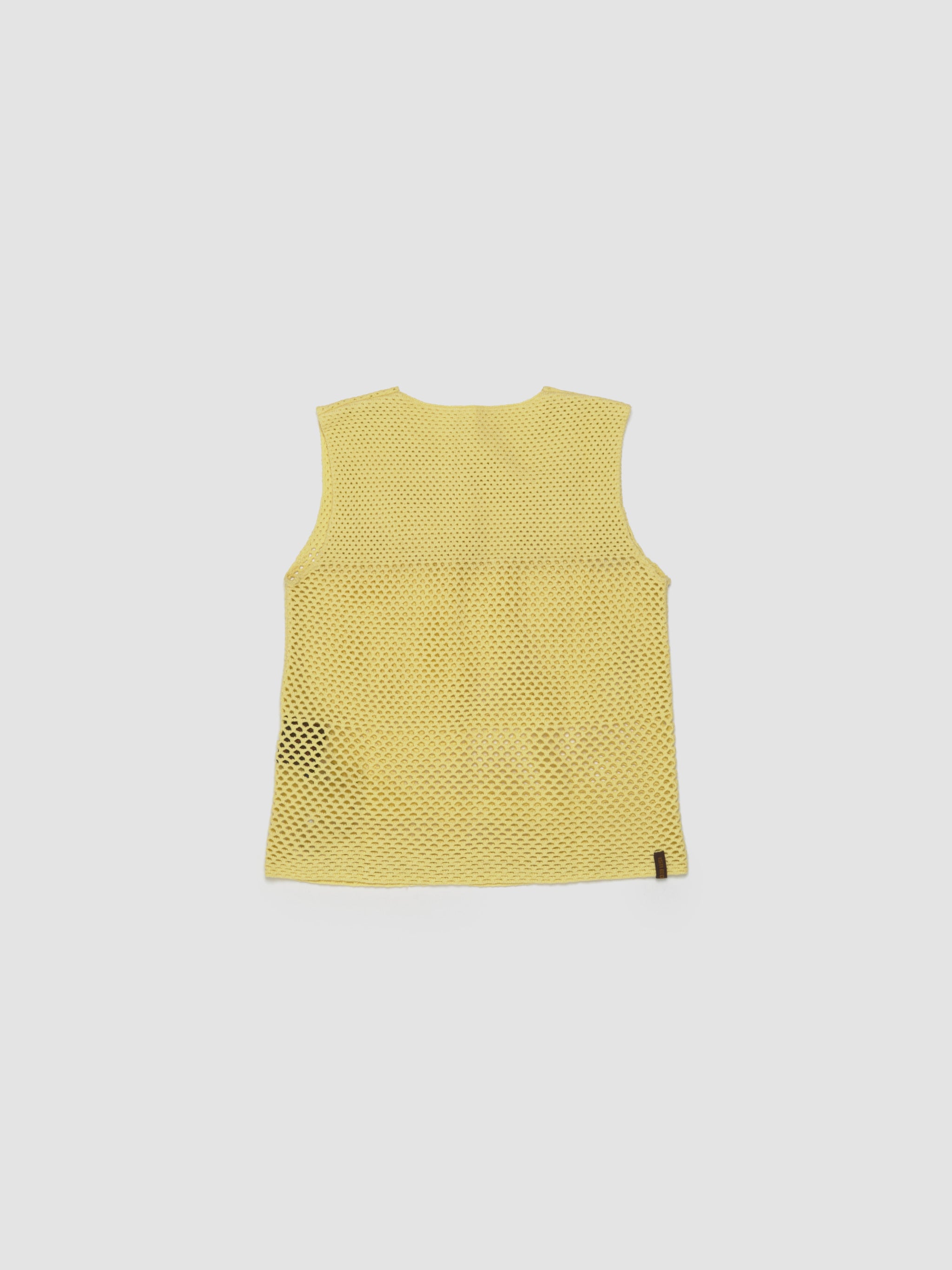 Solid Fishnet Tank Top in Lemon