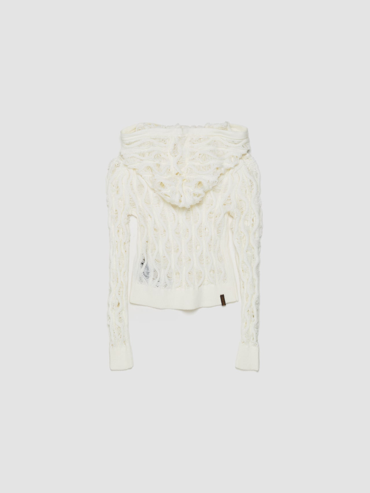 Fudgy Sloping Hoodie in Off White